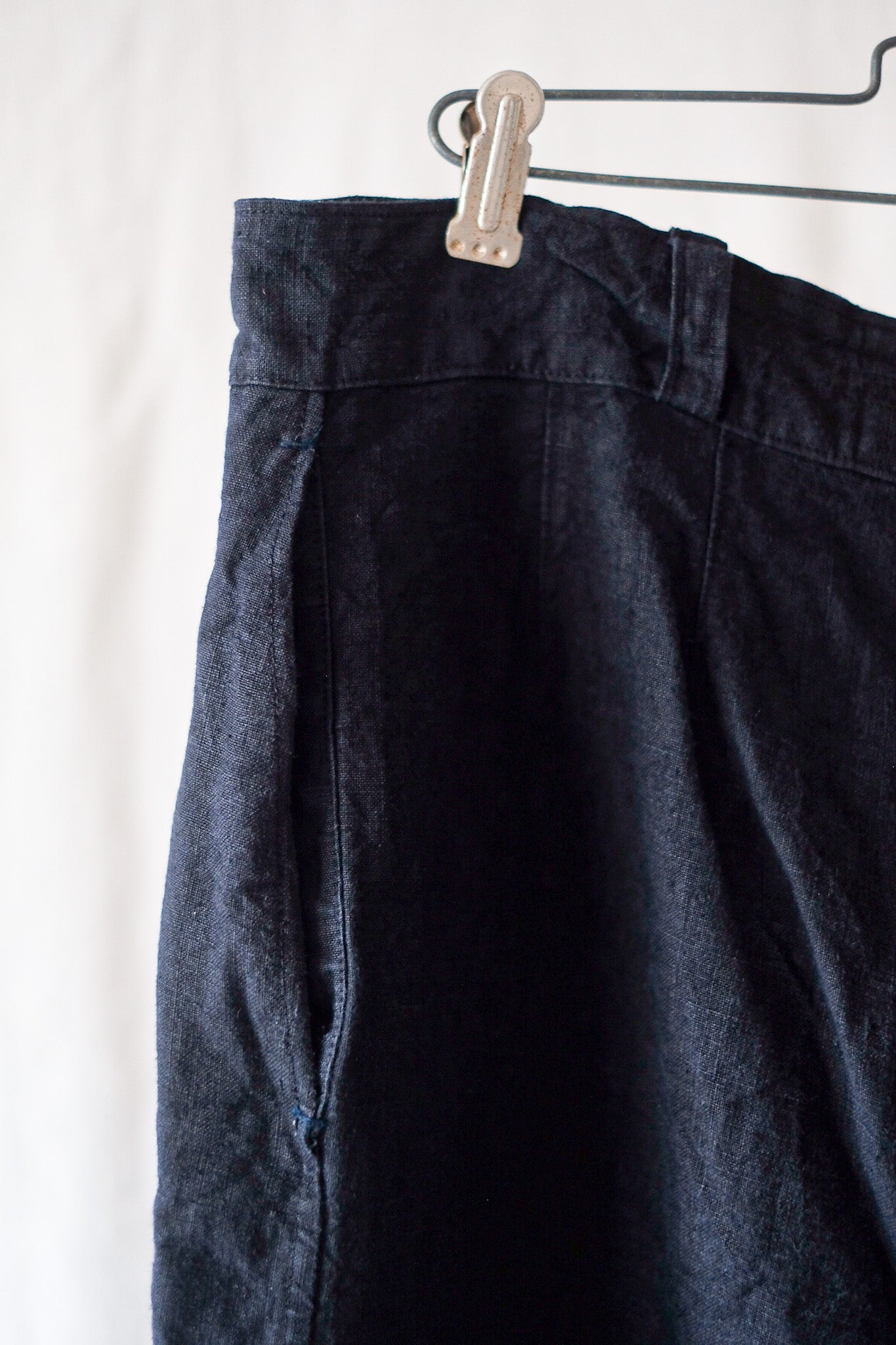 【~40's】French Vintage Indigo Linen Work Shorts