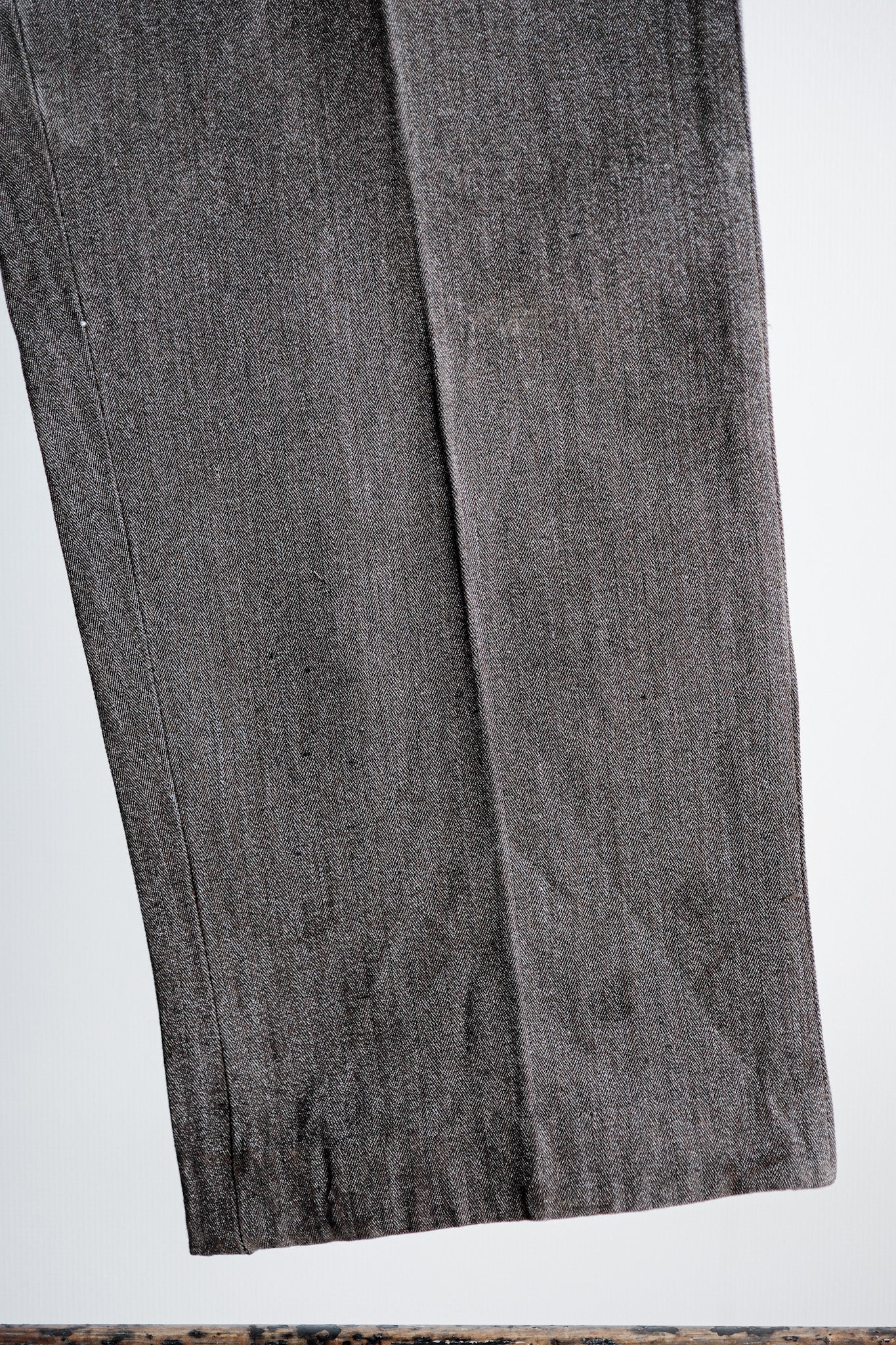 【~20's】French Vintage Brown Salt & Pepper Cotton HBT Work Pants