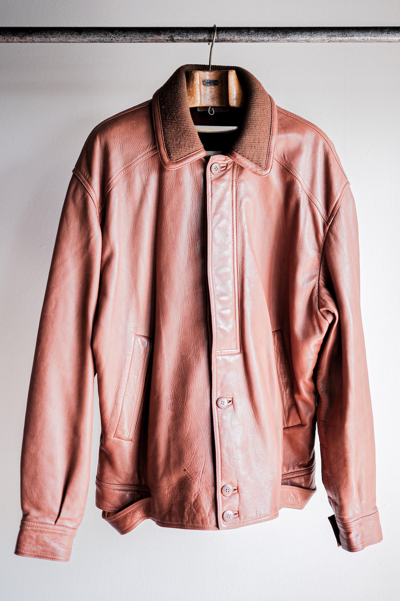 【~70’s】Old GUCCI Brown Leather Blouson Size.52