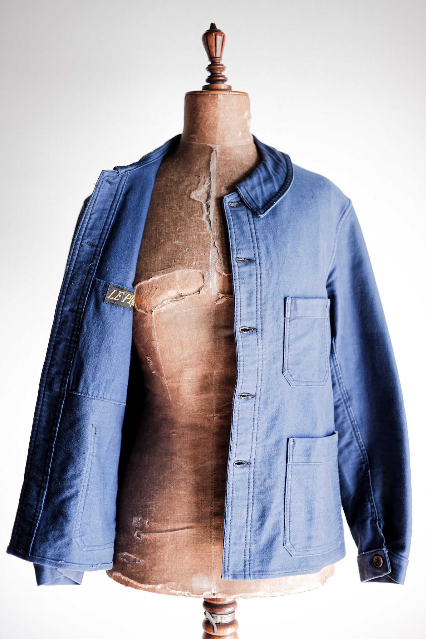 【~40's】French Vintage Blue Moleskin Work Jacket