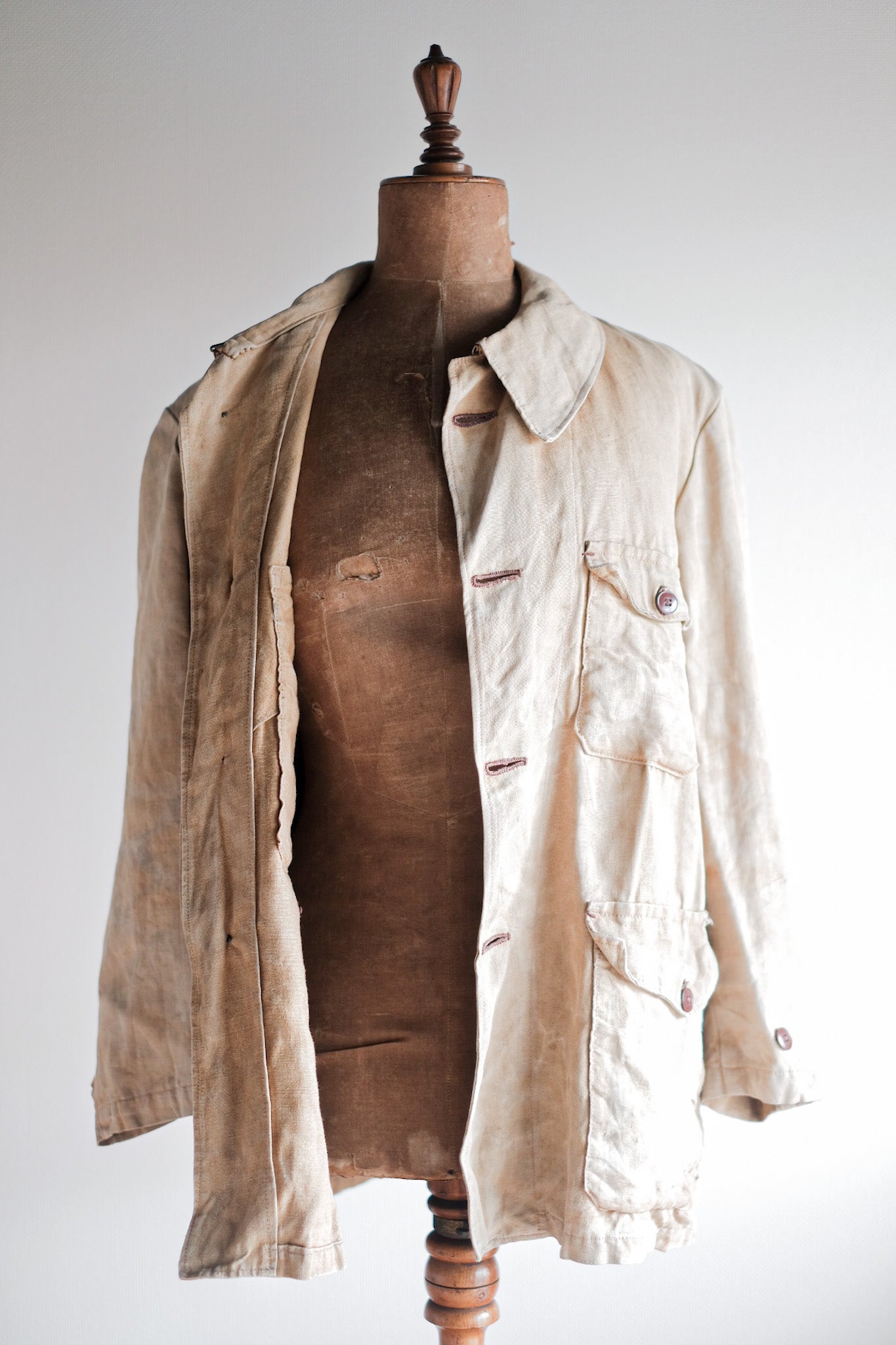 【~30's】French Vintage Linen Hunting Jacket