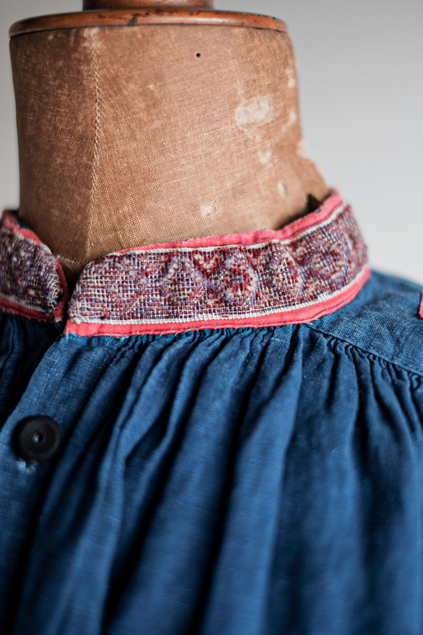 【Late 19th C】French Antique Indigo Linen Fireman Bourgeron Jacket