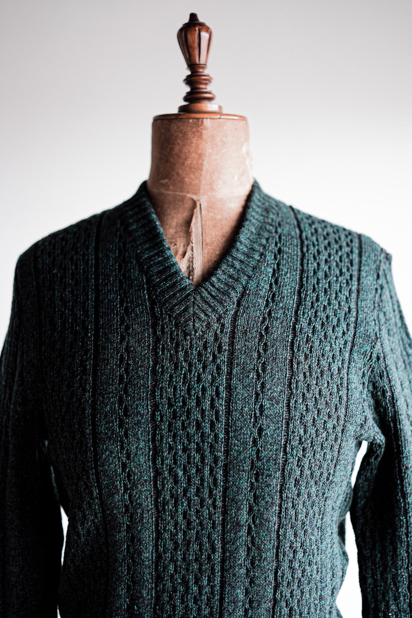 【~60's】French Vintage V-neck Wool Sweater "Dead Stock"