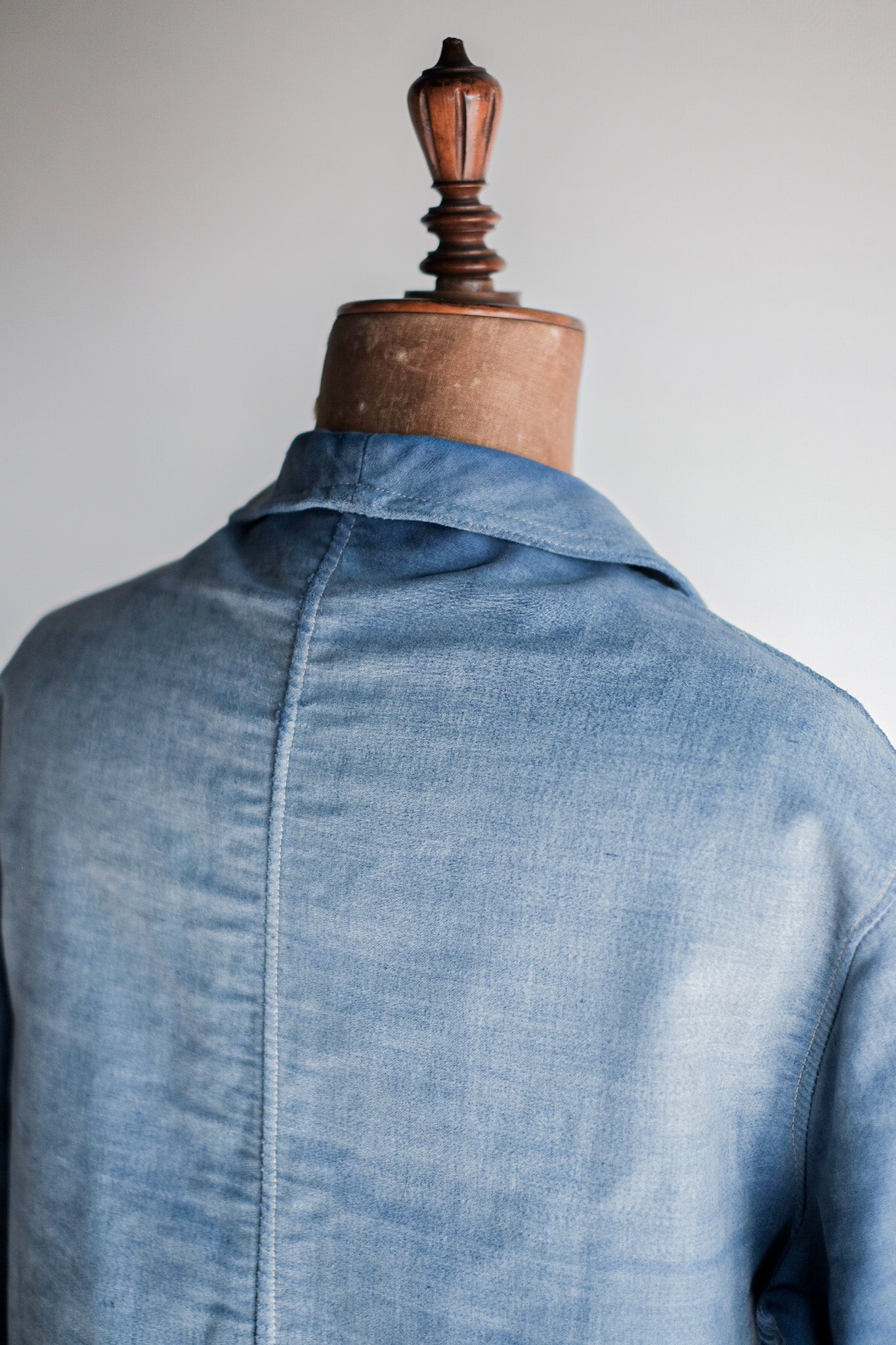 【~40's】French Vintage Blue Moleskin Work Jacket "Le Mont St. Michel"