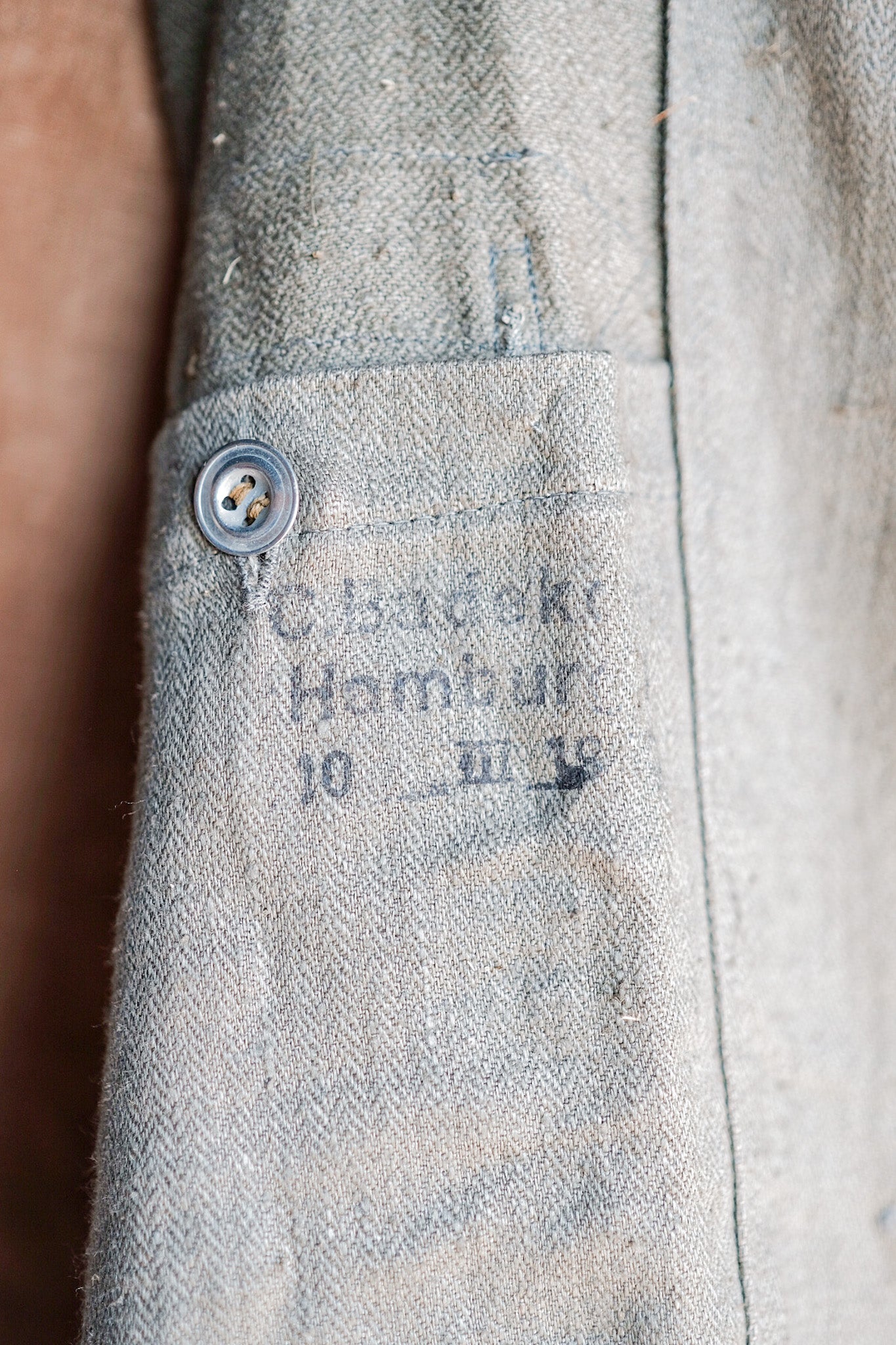 【~30's】German Air Force Green Linen HBT Jacket "Luftwaffe" "Dead Stock"