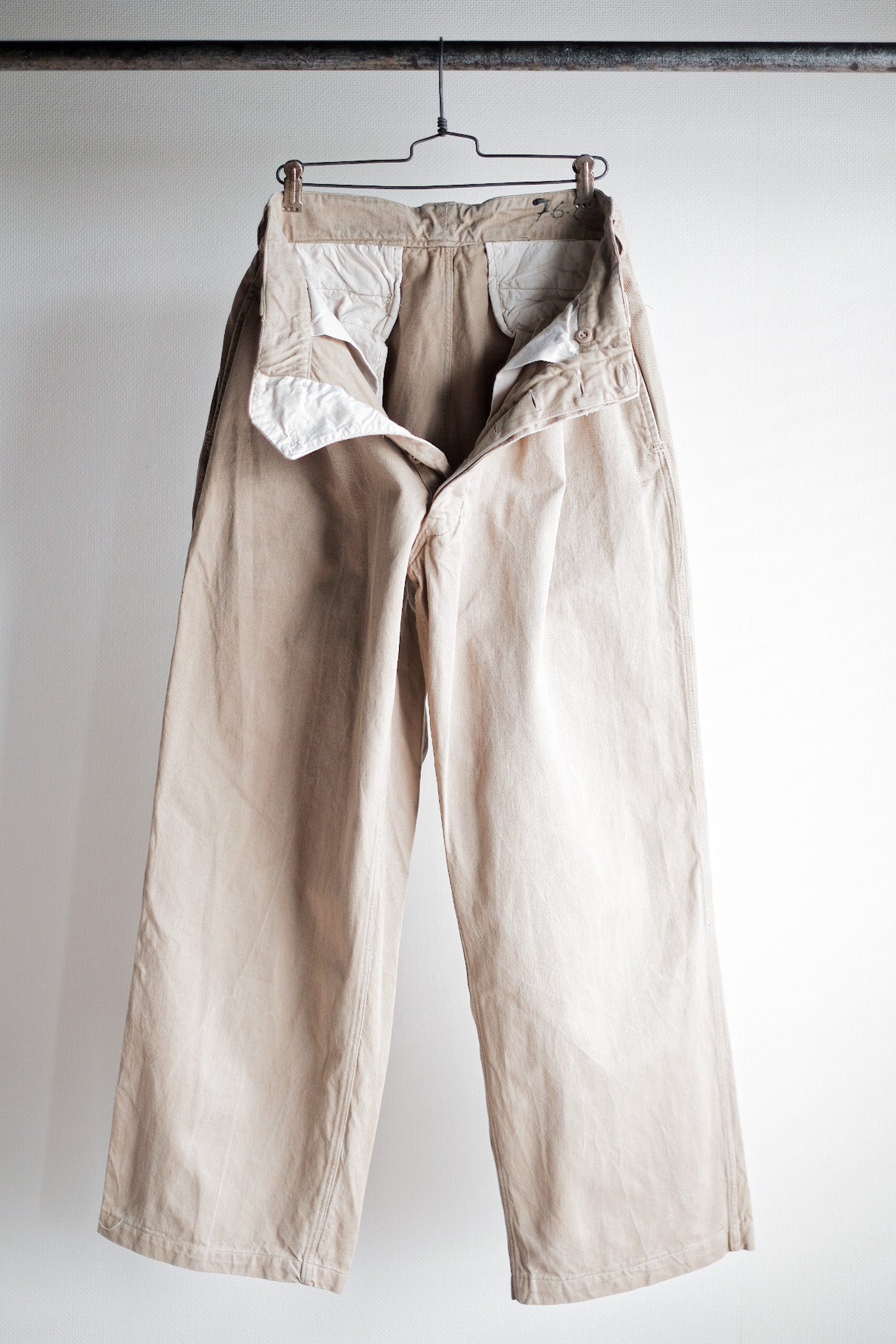 【~50's】French Army M52 Chino Trousers Size.76C "Indochina Model"