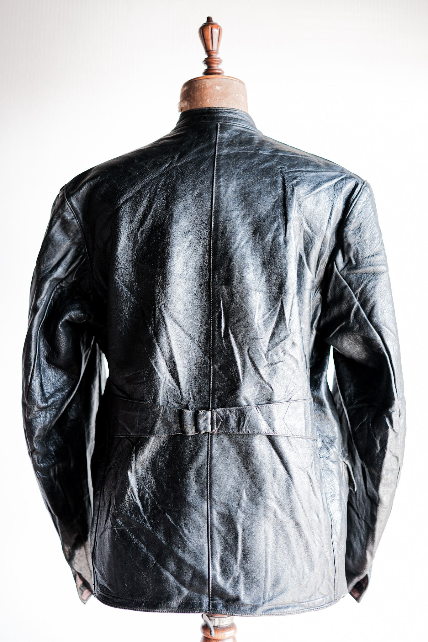 【~40's】Swedish Vintage Double Breasted Leather Jacket
