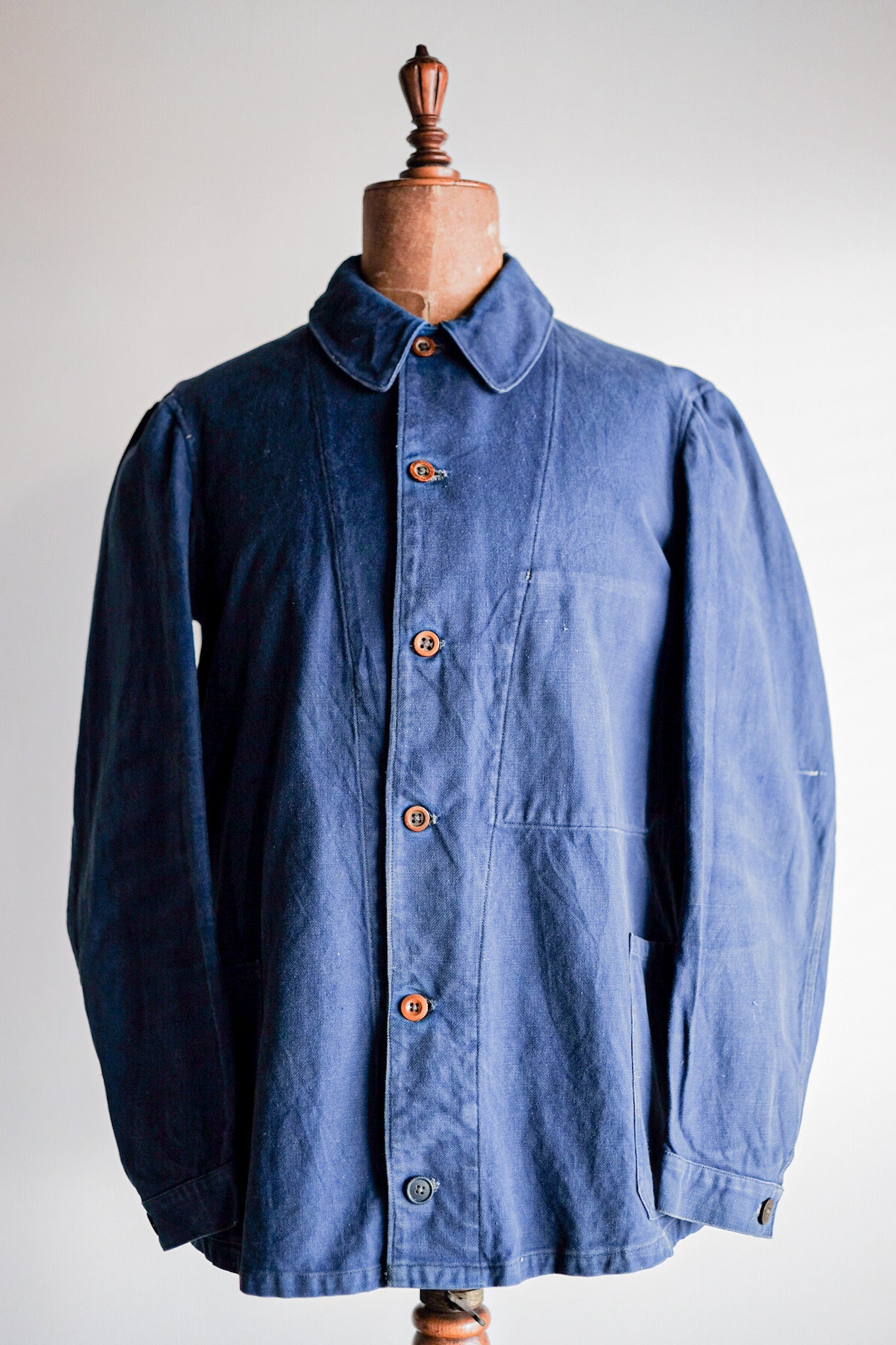 【~40's】French Navy Indigo Cotton Twill Chore Jacket