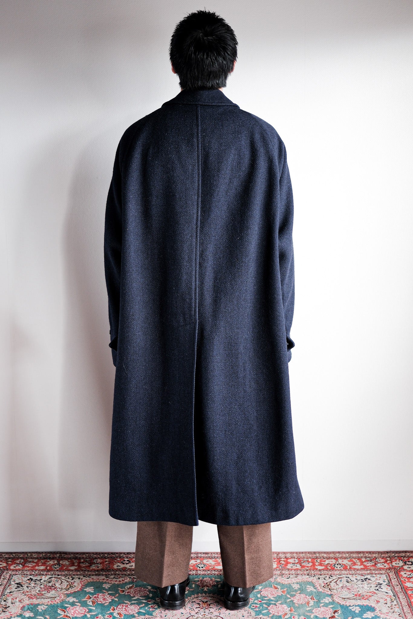 【~80's】Vintage Burberry's Single Raglan Balmacaan Coat Size.54RL "HARRIS TWEED" "Kraft 別注"