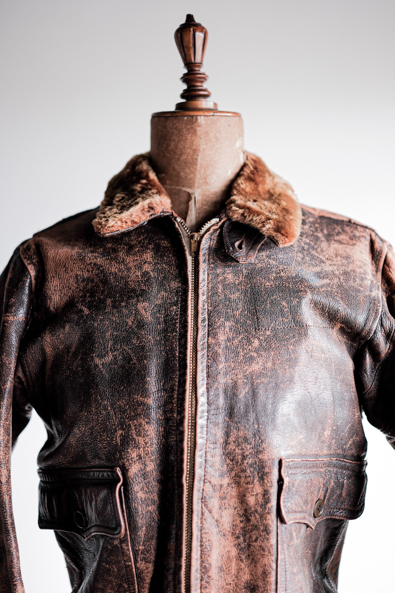 【~40's】U.S.NAVY M-422A Leather Flight Jacket