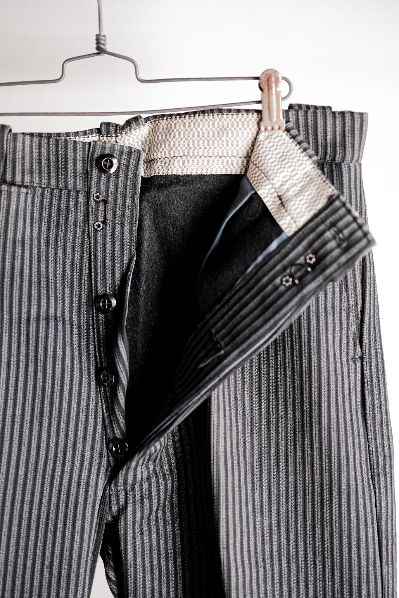 【~50's】French Vintage Cotton Striped Work Pants "Dead Stock"
