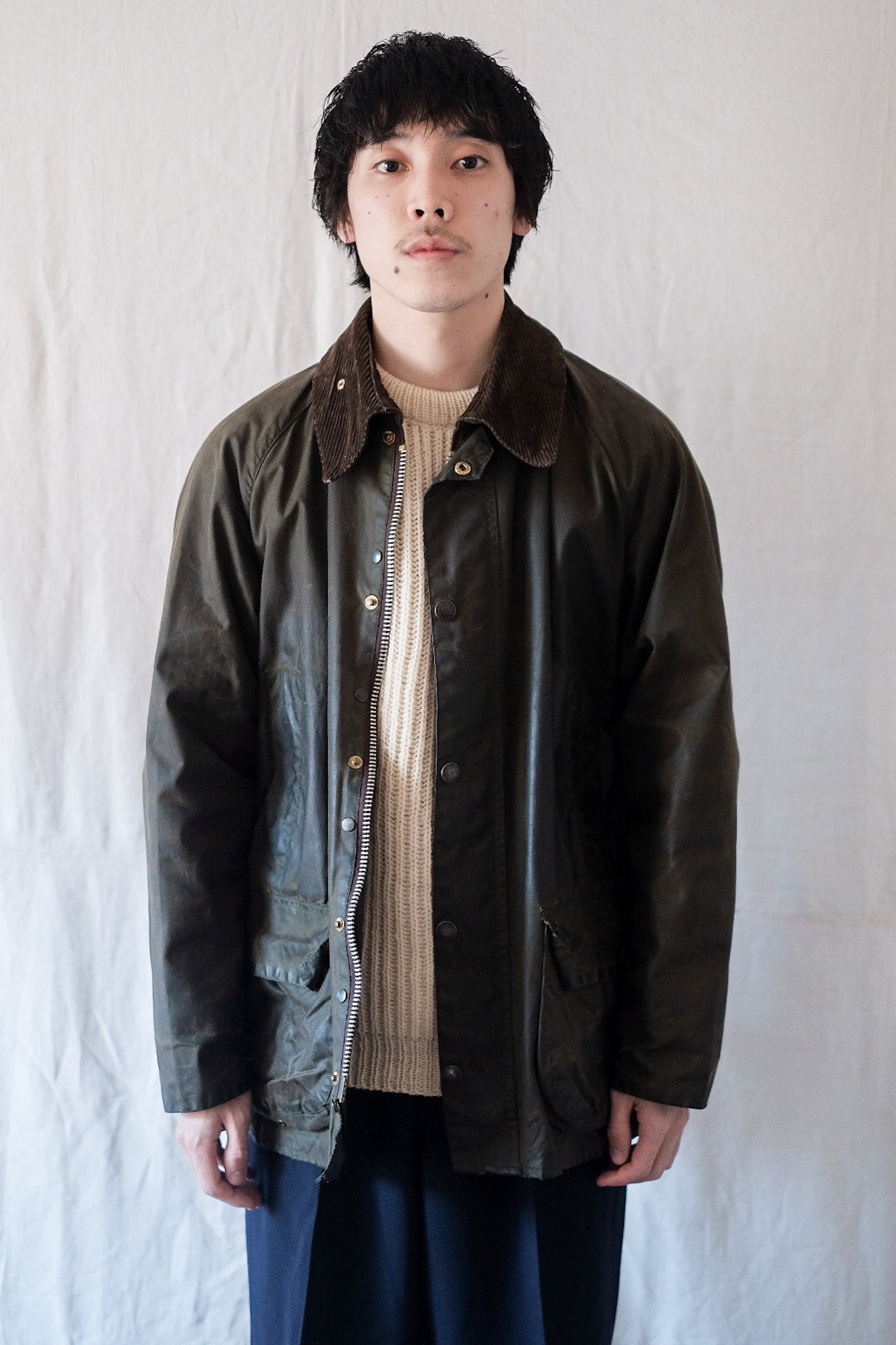 【~90's】Vintage Barbour "BEDALE" 3 Crest Size.40