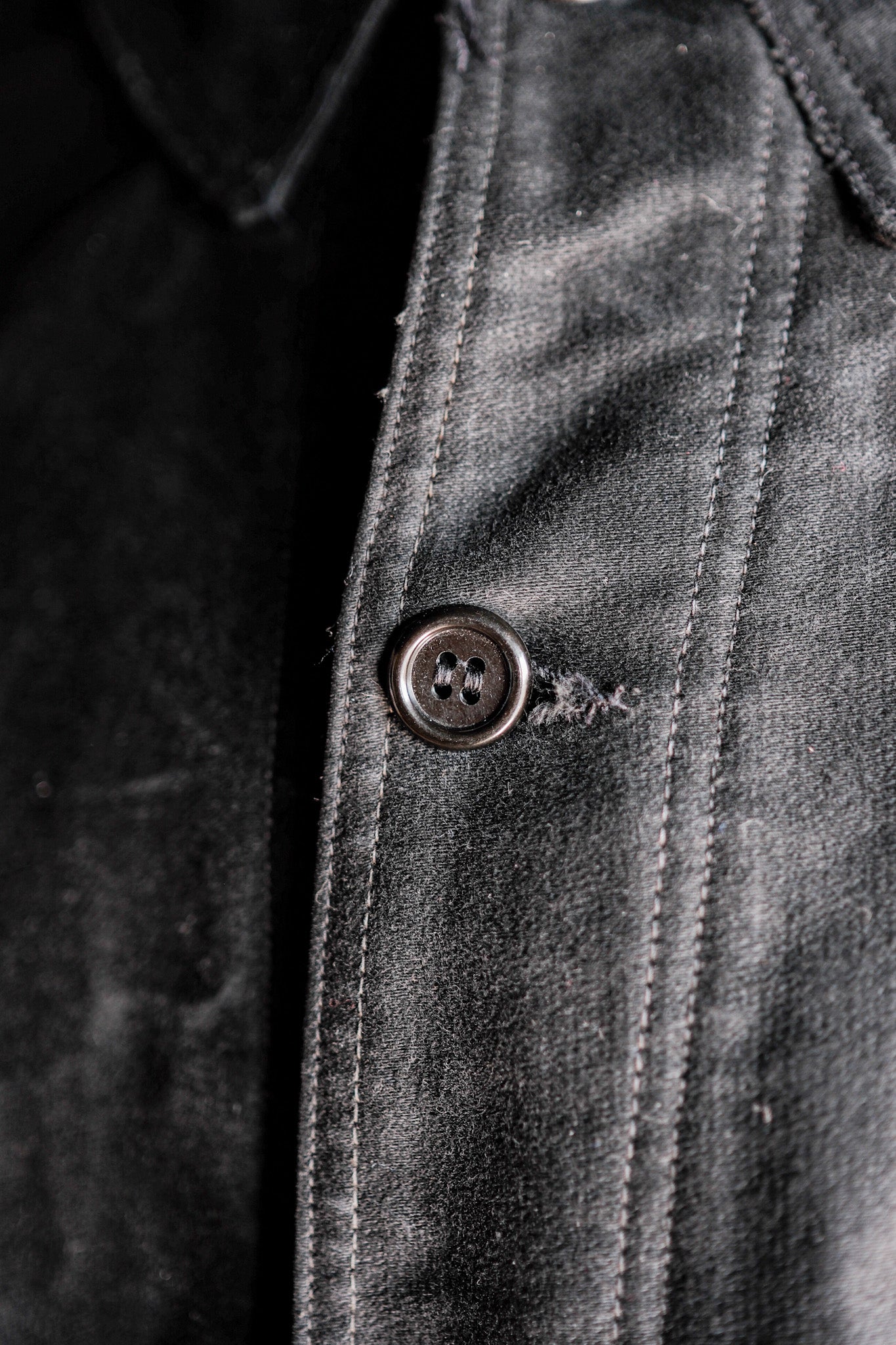 【~50's】French Vintage Black Moleskin Work Jacket