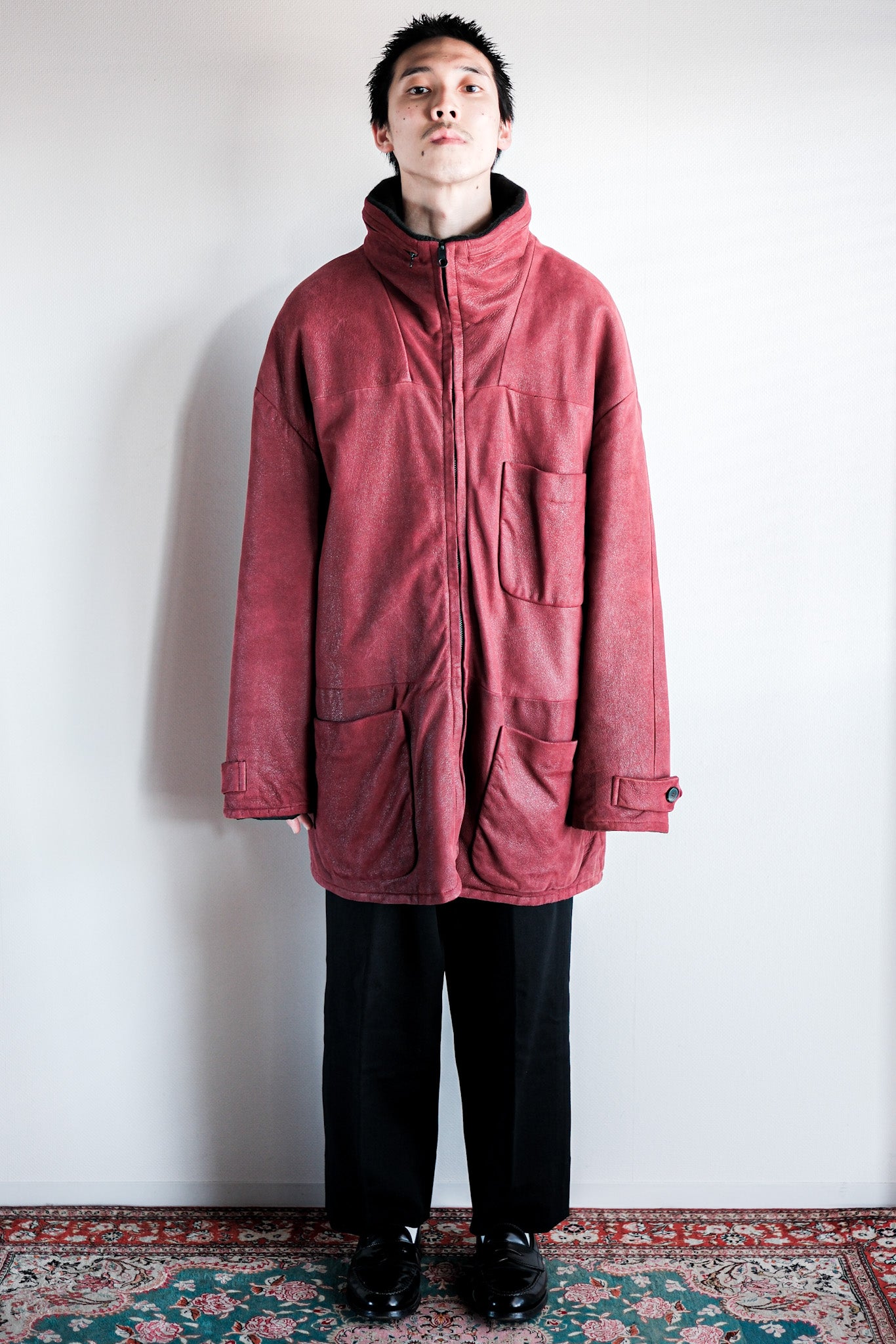 【~90's】Old SERAPHIN Leather Reverseable Jacket Size.50