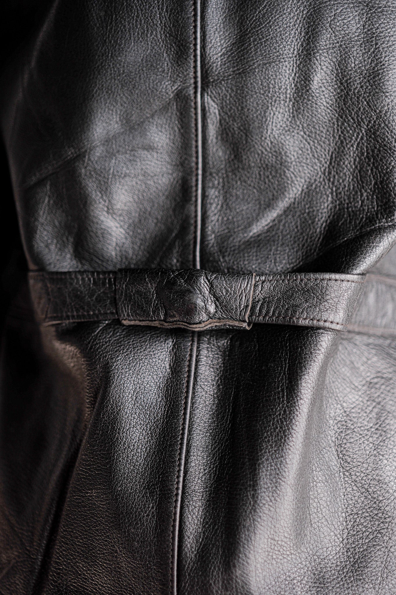 【~40's】Swedish Vintage Double Breasted Leather Jacket