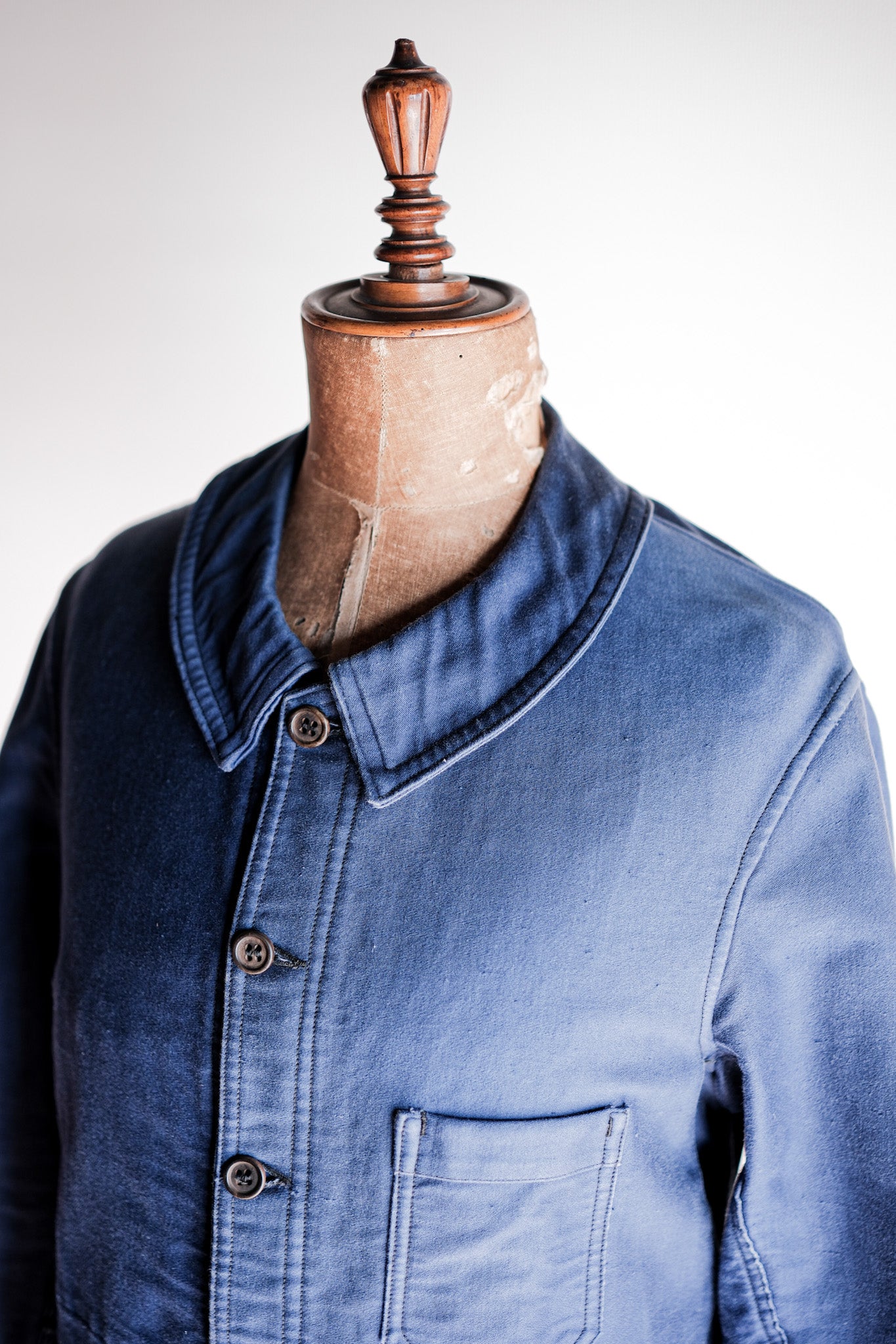 【~40's】French Vintage Blue Moleskin Work Jacket