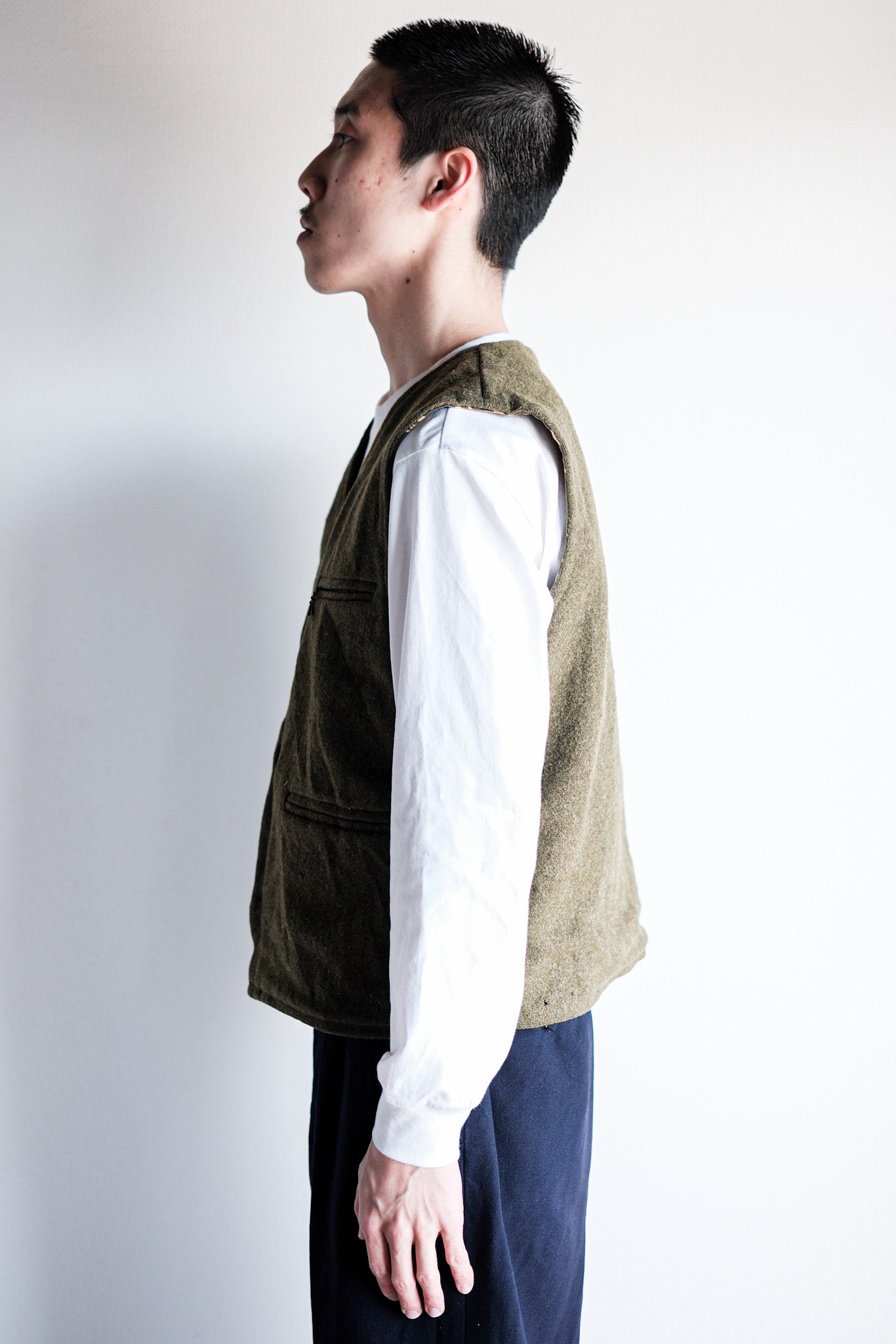 【~70's】American Vintage Tiger Stripe Camouflage Reversible Vest