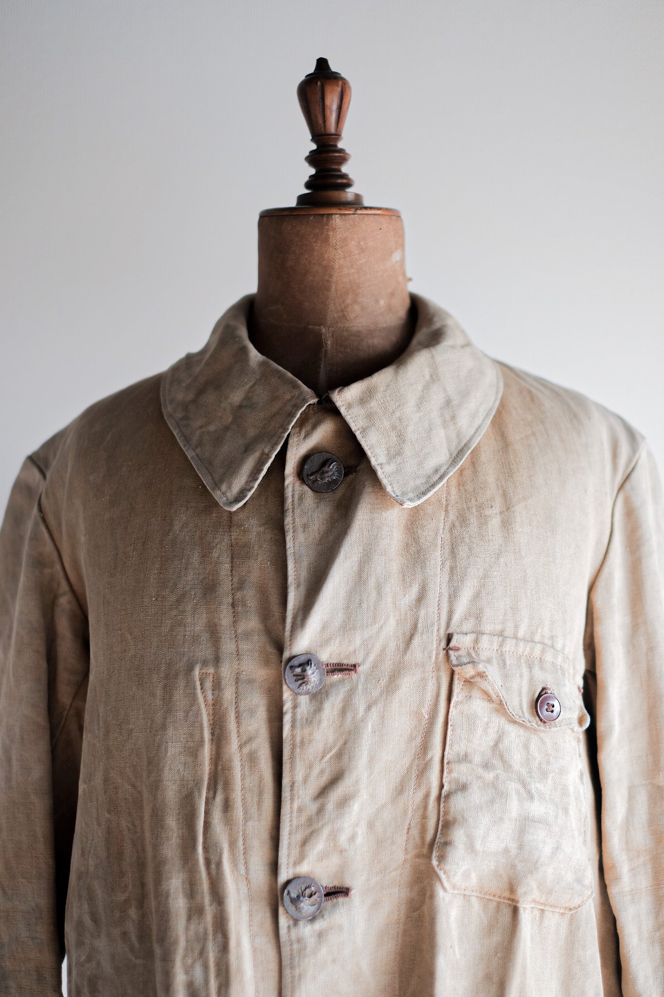【~30's】French Vintage Linen Hunting Jacket
