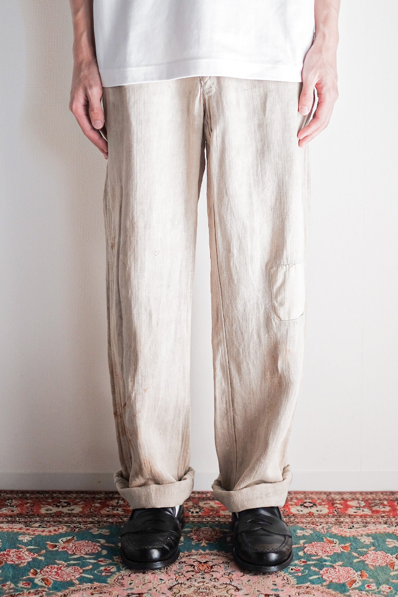 【~40's】WW2 German Army Drillich HBT Linen Trousers
