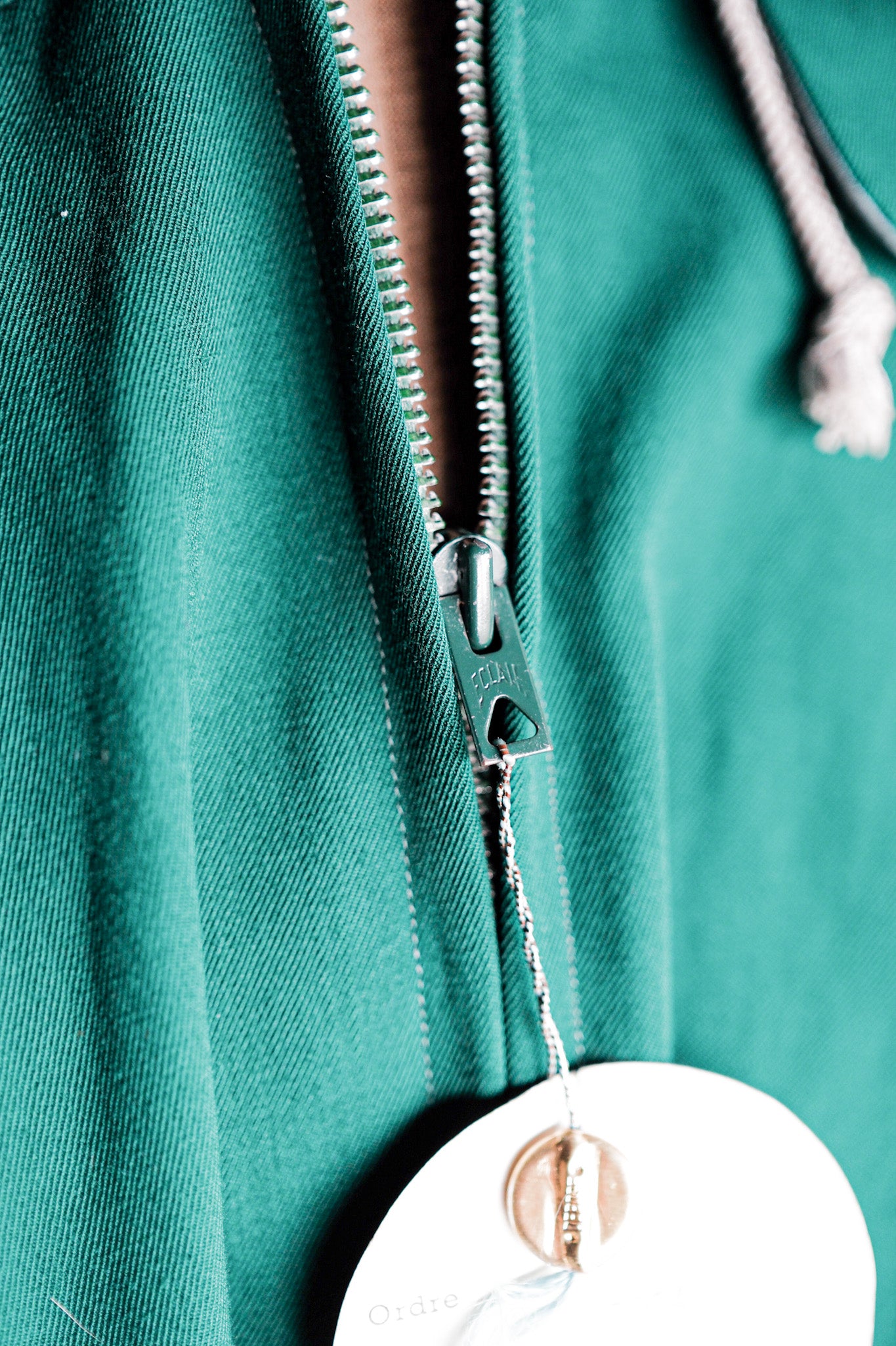 【~50's】French Vintage Green Wool Rayon Hooded Jacket "Dead Stock"