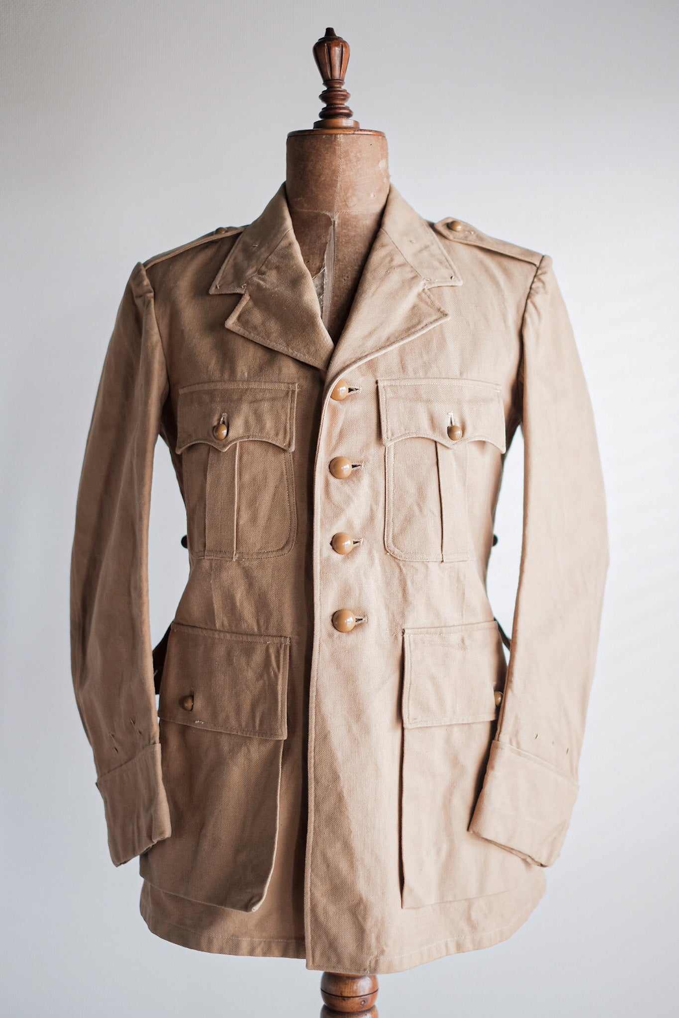 【~50's】French Vintage Cotton Linen Chino Jacket "Garally Lafayette" "Dead Stock"