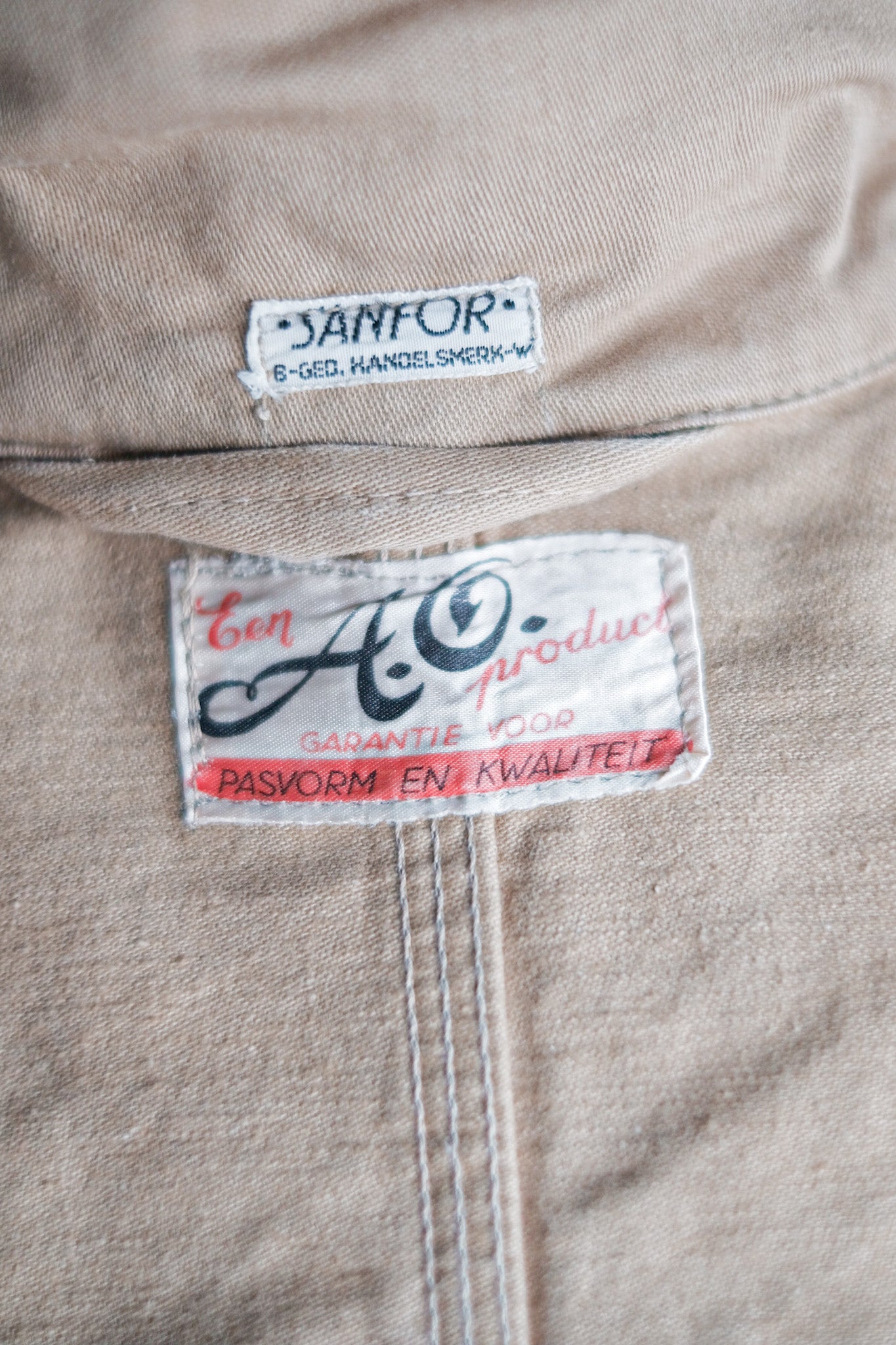【~50's】Dutch Vintage Double Breasted Cotton Work Coat