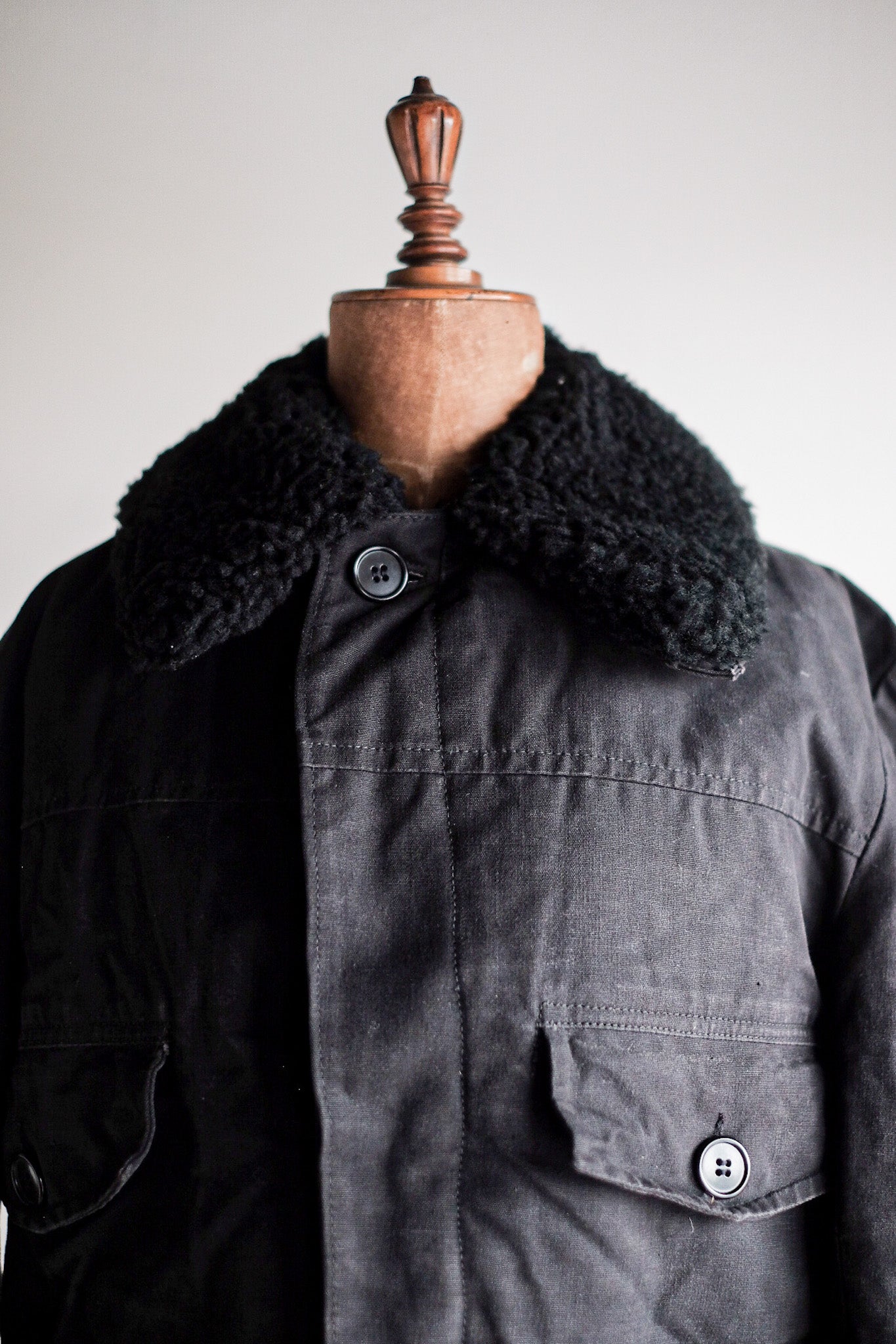【~50’s】Swedish Army Motorcycle Jacket “Black Color”