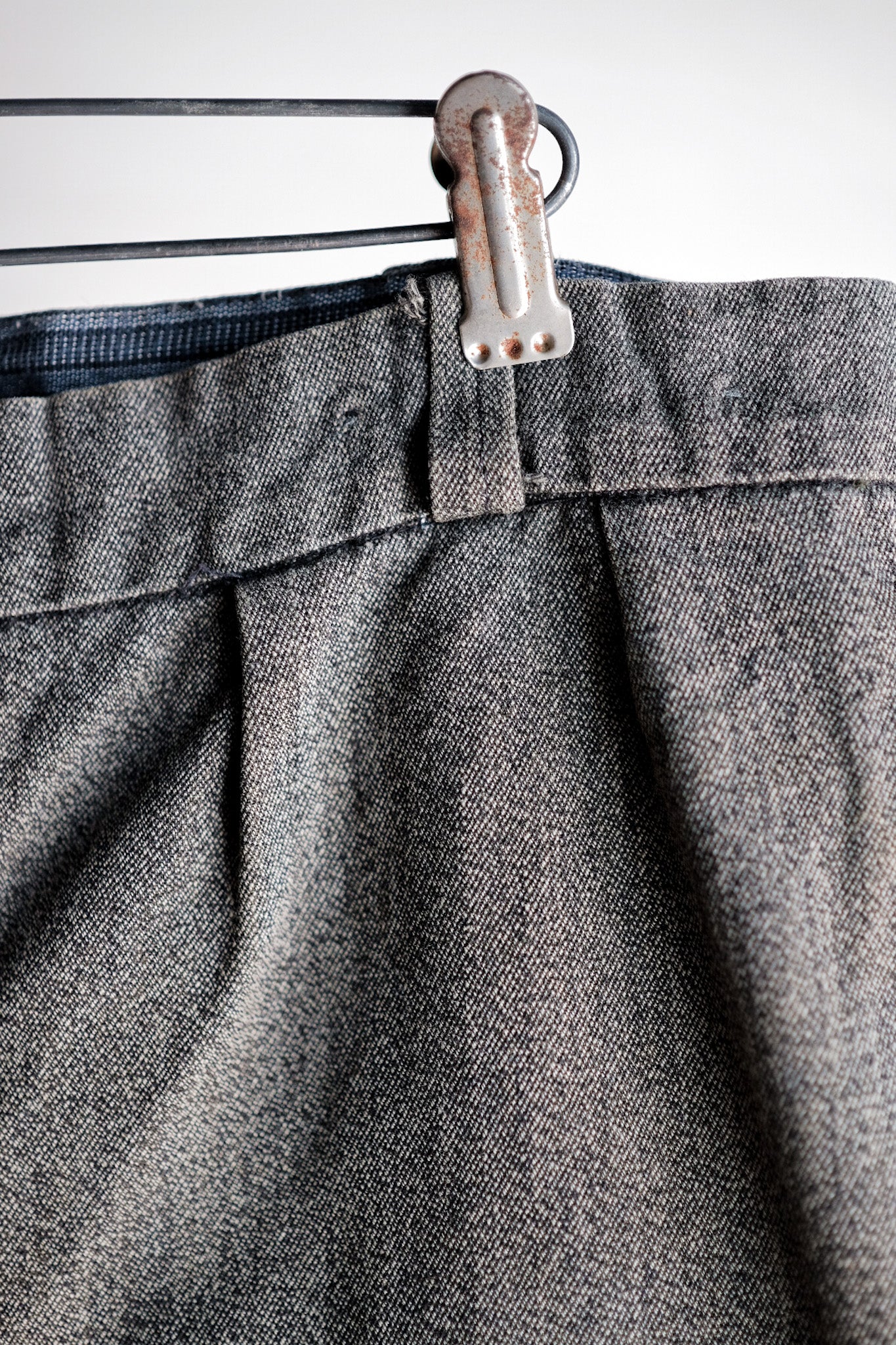 【~40's】French Vintage Black Chambray Work Pants