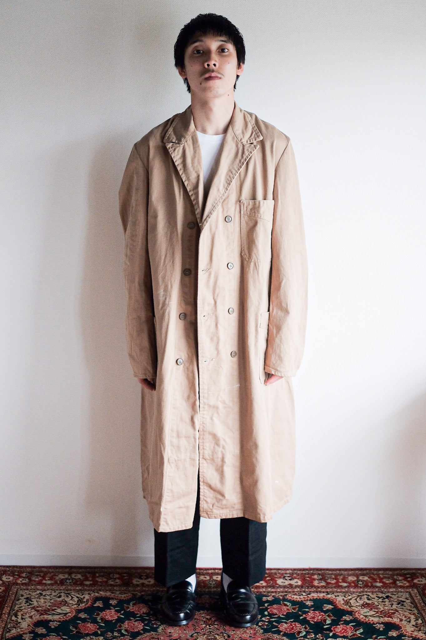 【~50's】Dutch Vintage Double Breasted Cotton Work Coat