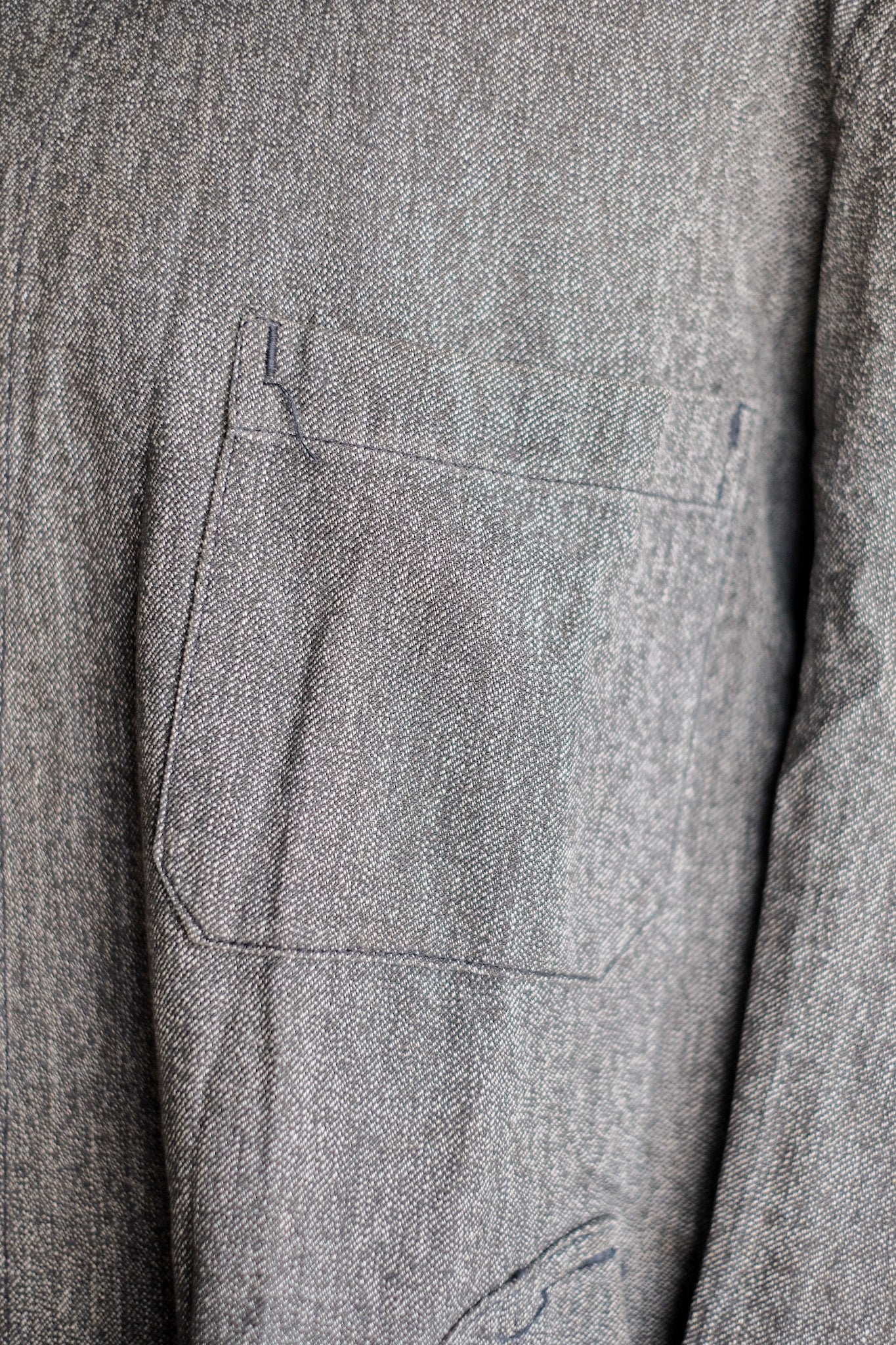 【~40's】French Vintage Black Chambray Atelier Coat
