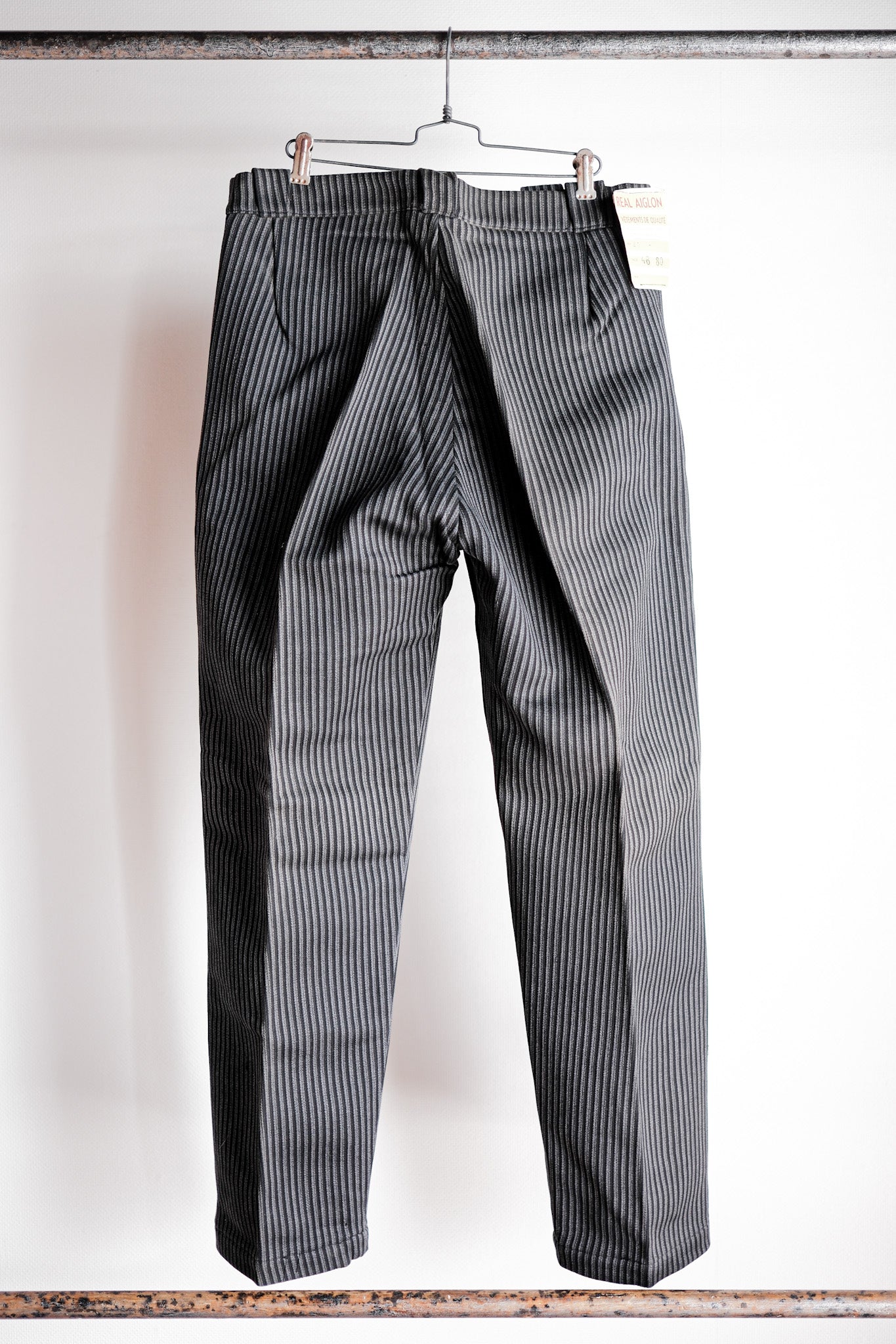 【~50's】French Vintage Cotton Striped Work Pants "Dead Stock"