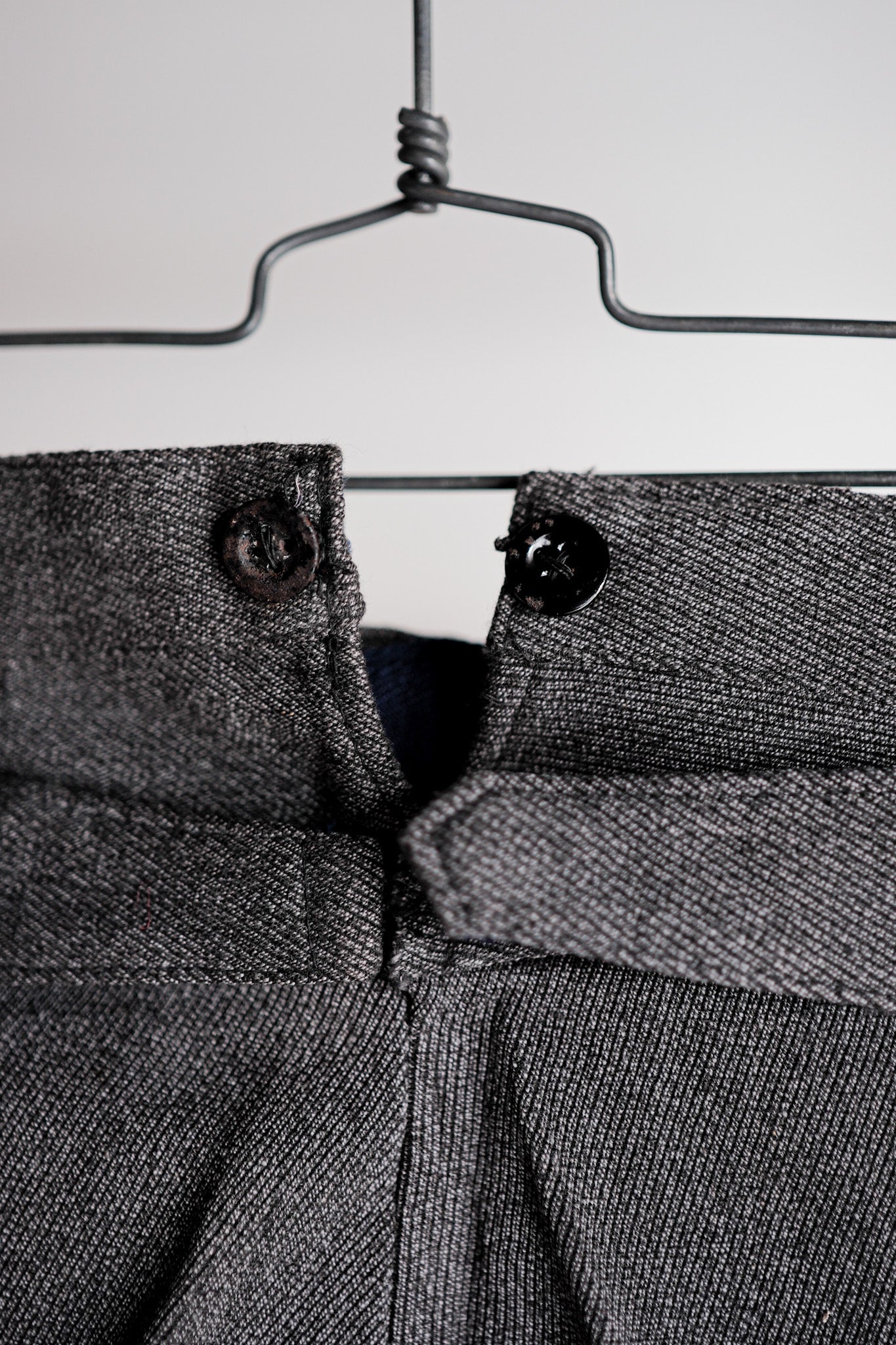 【~30's】French Vintage Salt & Pepper Cotton Twill Work Pants "Dead Stock"