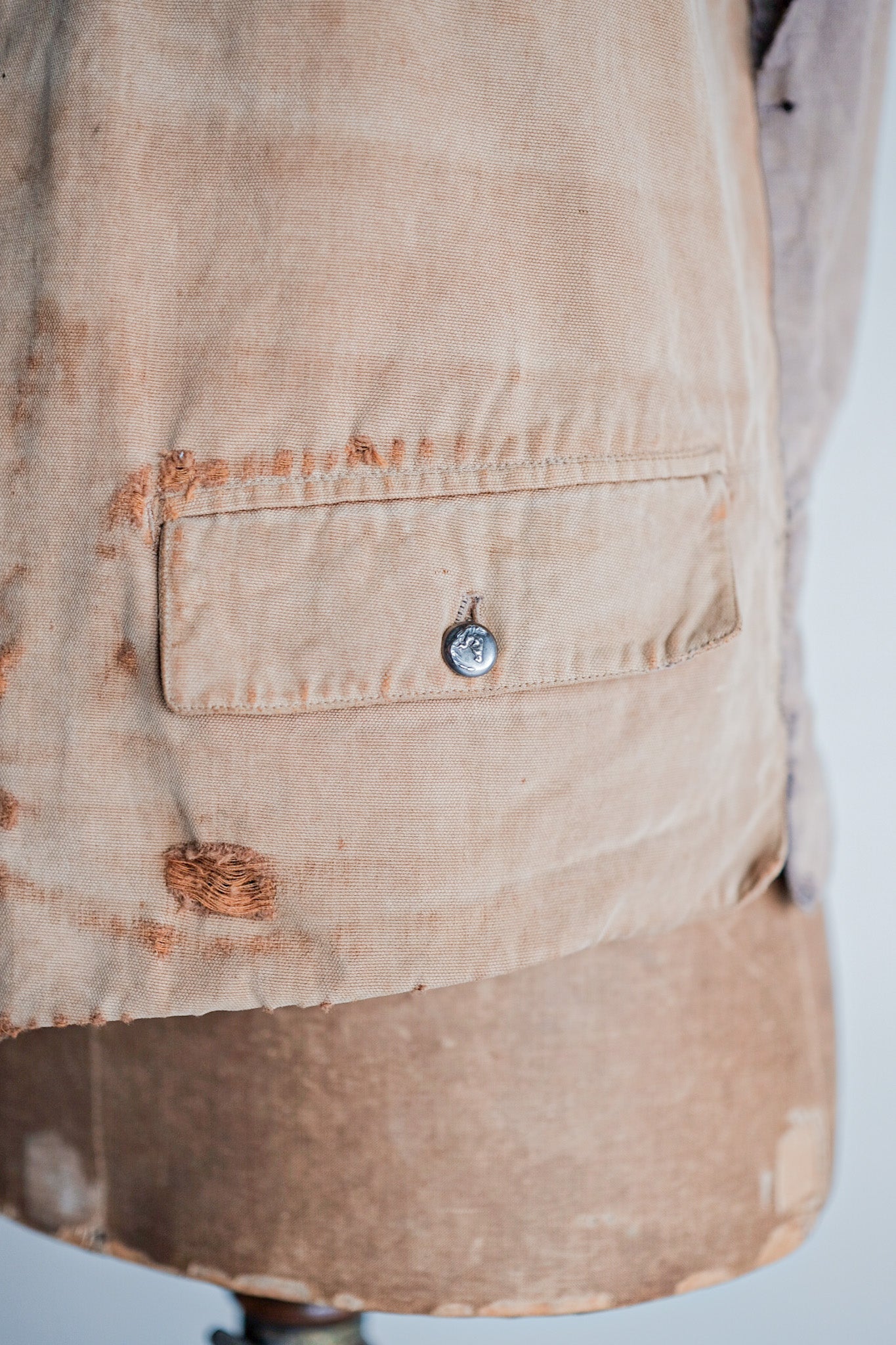 【~30's】French Vintage Cotton Hunting Gilet