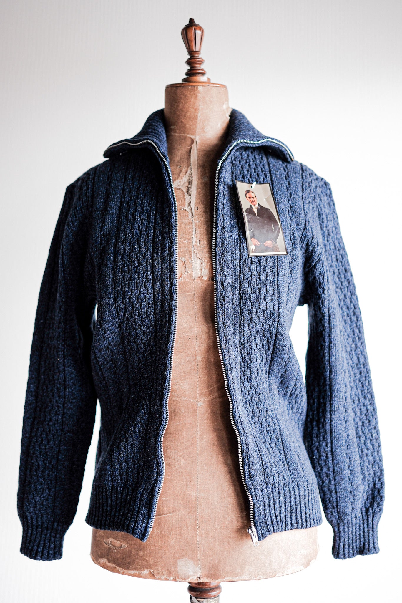 【~60's】French Vintage Full Zip Wool Cardigan "Dead Stock"