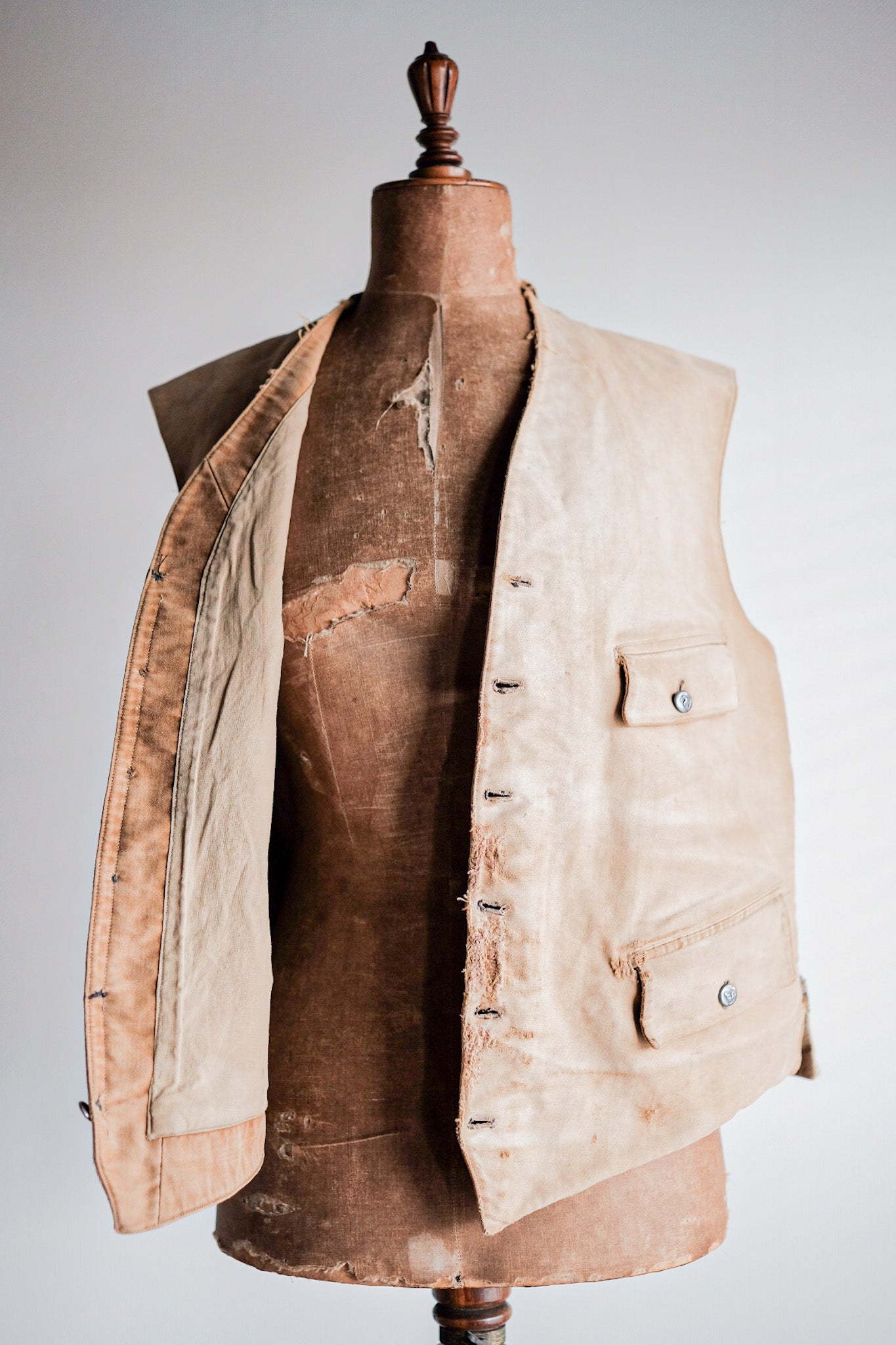 【~30's】French Vintage Moleskin Hunting Gilet