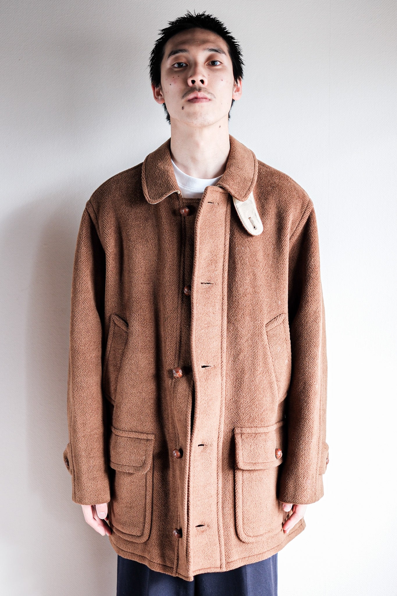 【~90's】Old INVERTERE Wool Jacket With Chin Strap "Moorbrook"