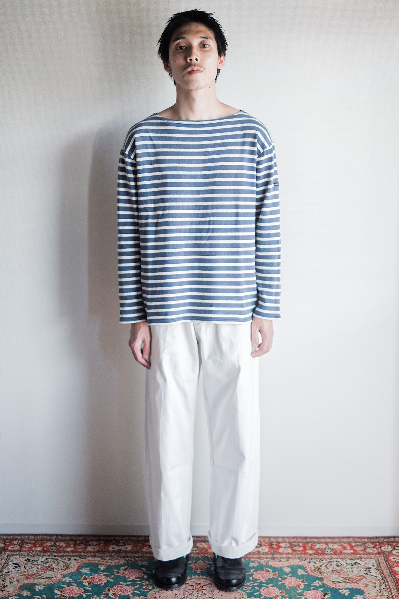 【~50's】French Army White Cotton Trousers Size. 84