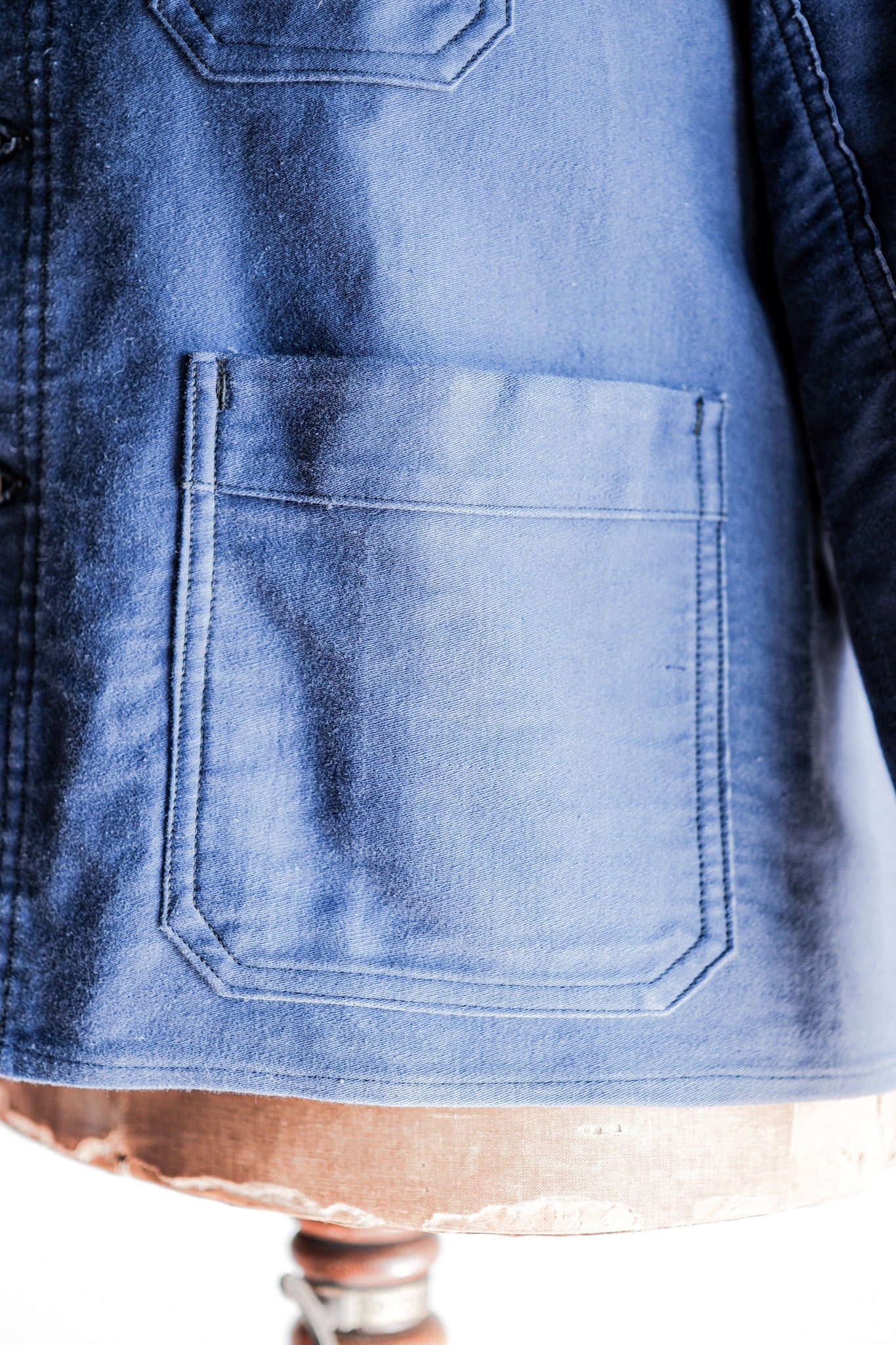 【~40's】French Vintage Blue Moleskin Work Jacket