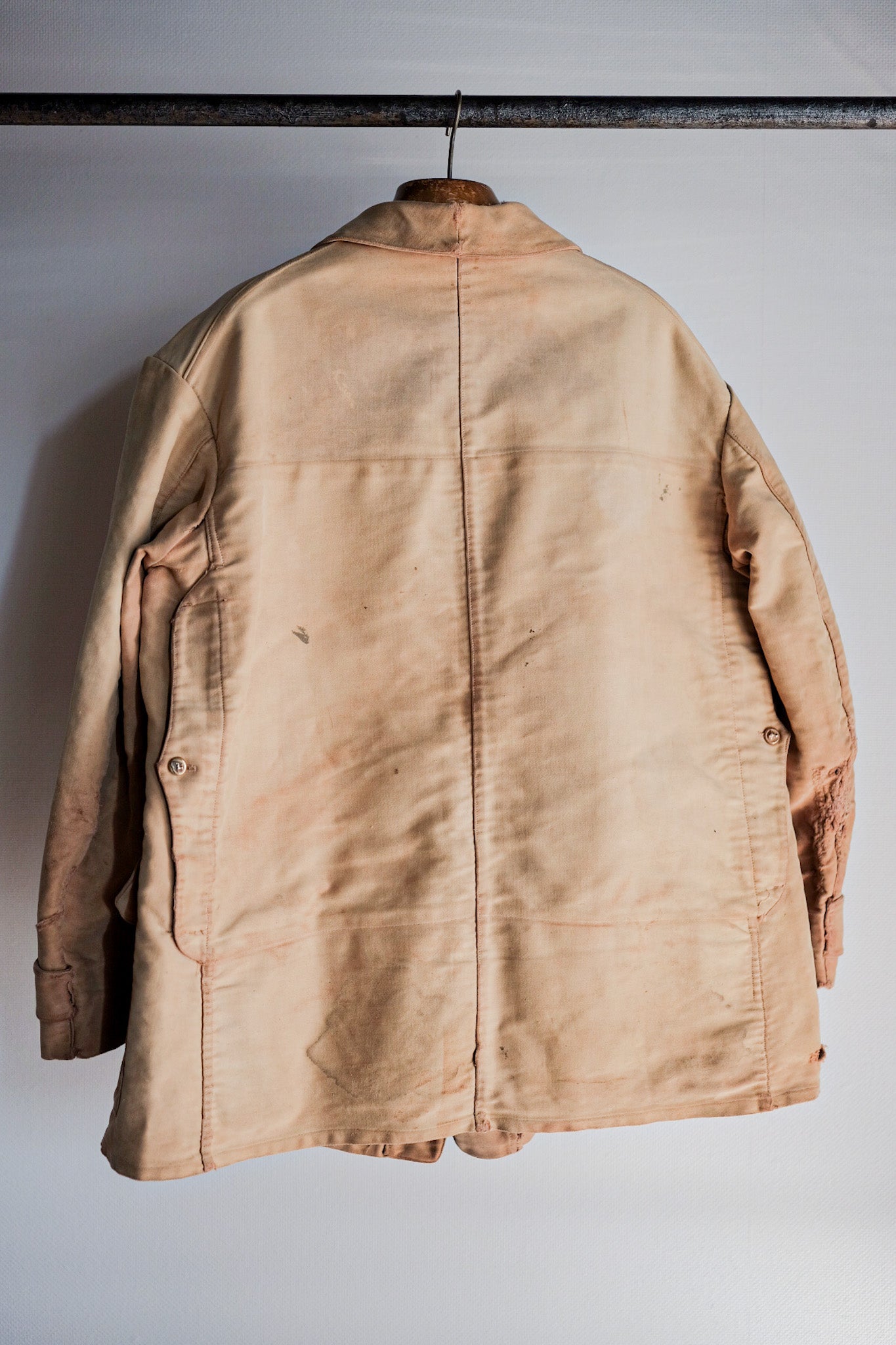 【~30's】French Vintage Moleskin Hunting Jacket With Chin Strap