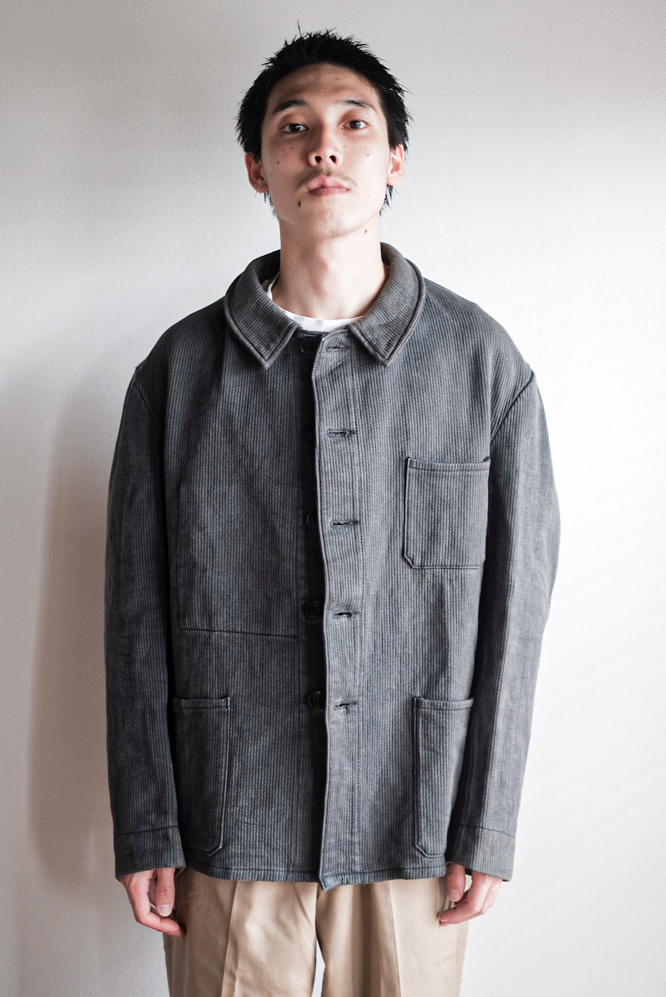 【~50’s】French Vintage Gray Cotton Pique Work Jacket