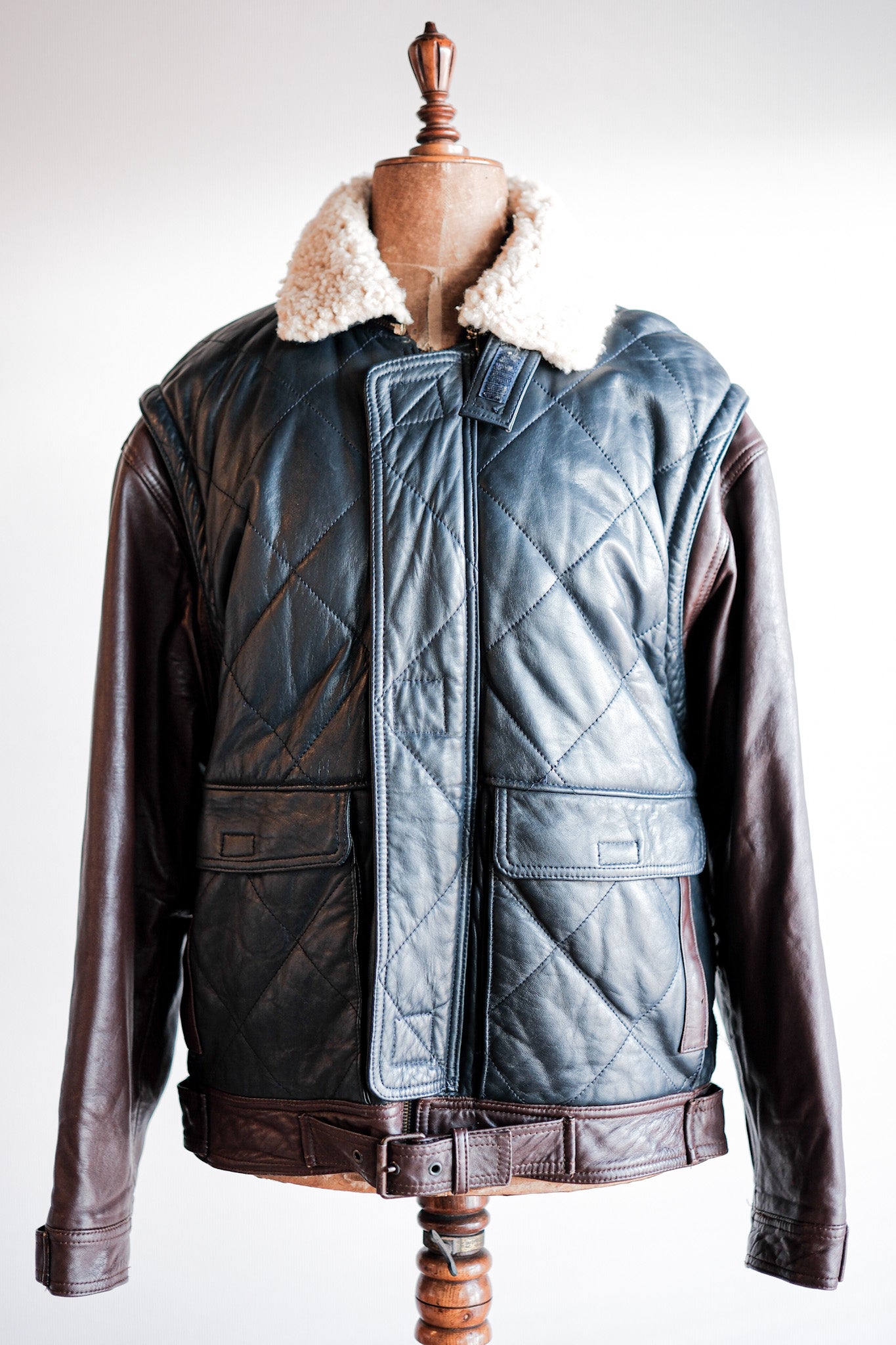 【~70's】Old Marcel Lassance Leather Bomber Jacket Size.52