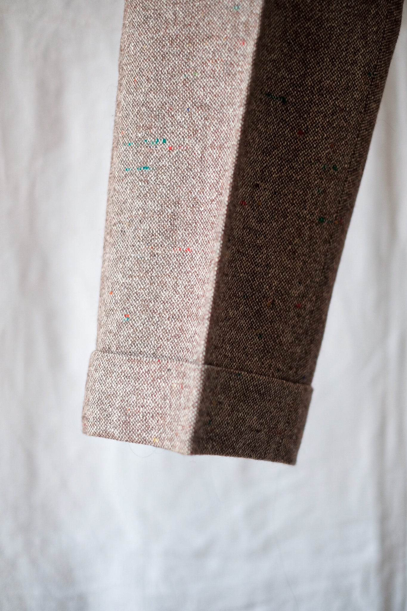 【~40's】French Vintage Brown Mix Wool Trousers "Dead Stock"