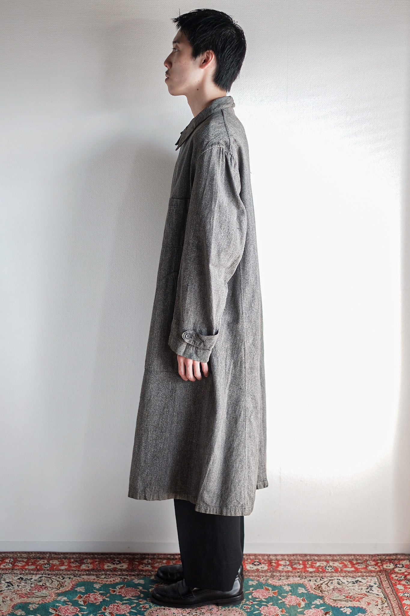 【~40's】French Vintage Black Chambray Atelier Coat
