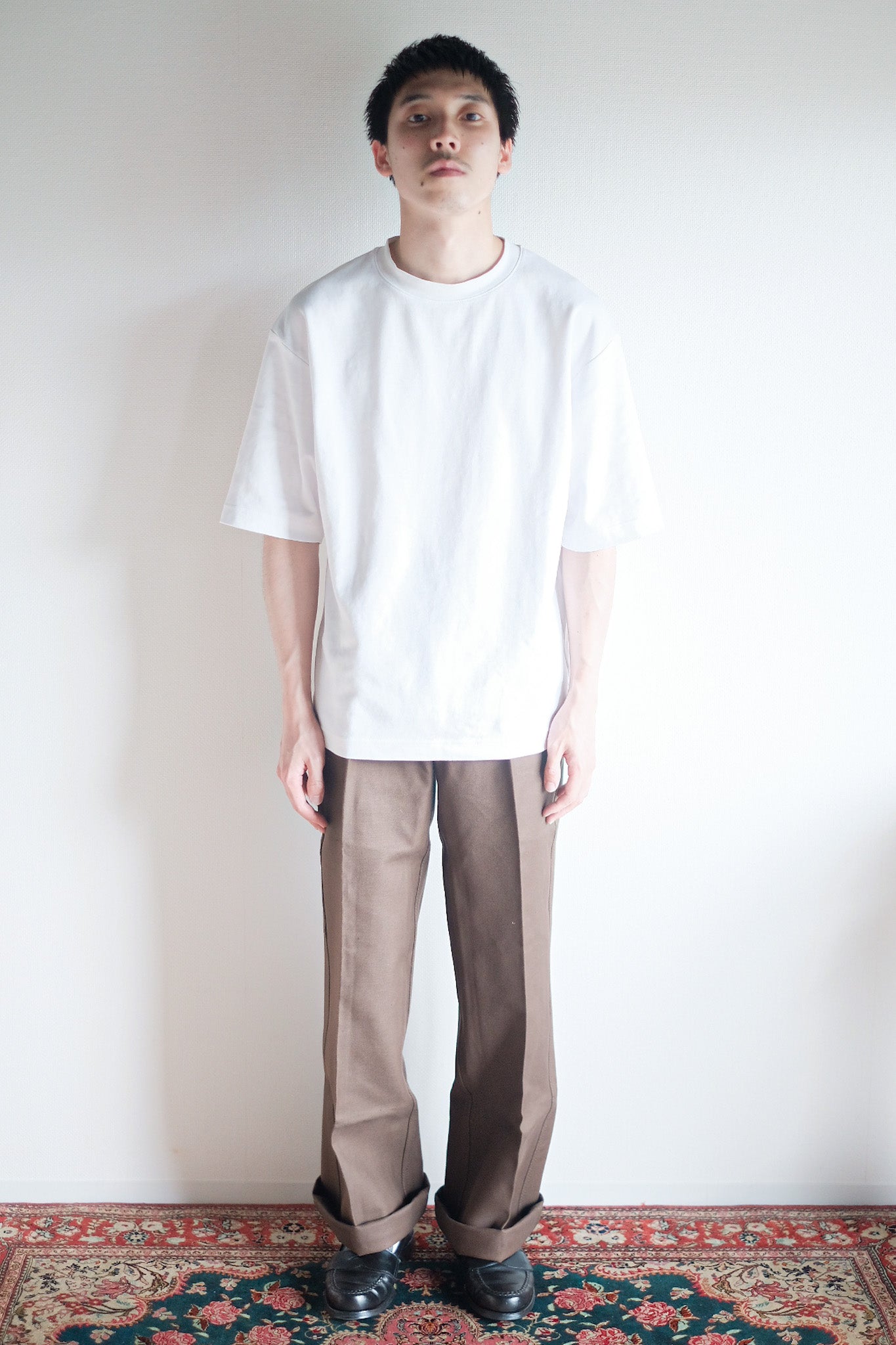 【~50's】French Vintage Brown Cotton Twill Work Pant "AUMOLINEL" "Dead Stock"