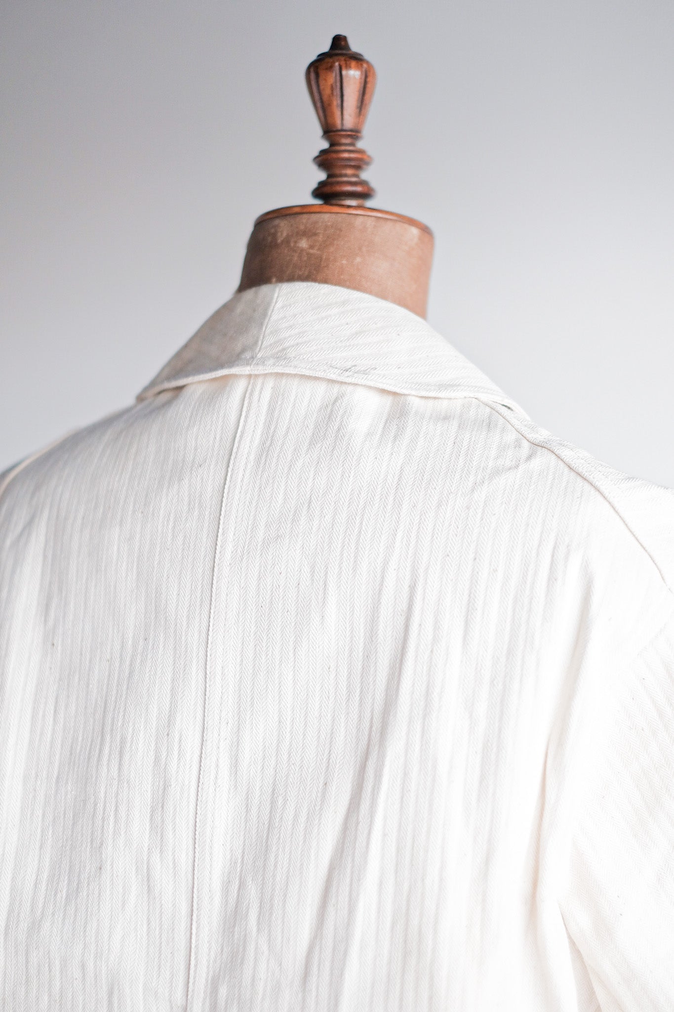 【~40’s】French Vintage White Cotton HBT Work Jacket “Dead Stock”