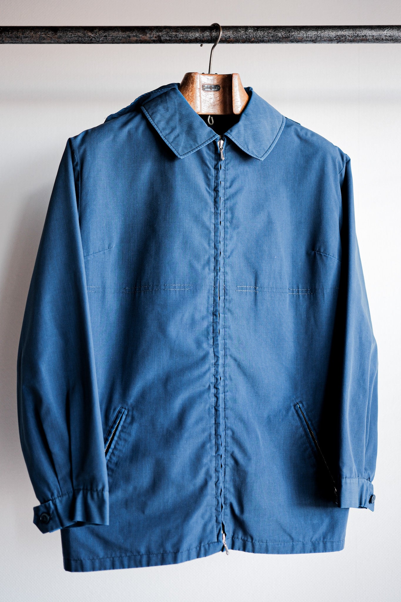 【~50's】German Vintage Blue Cotton × Polyester Hooded Jacket