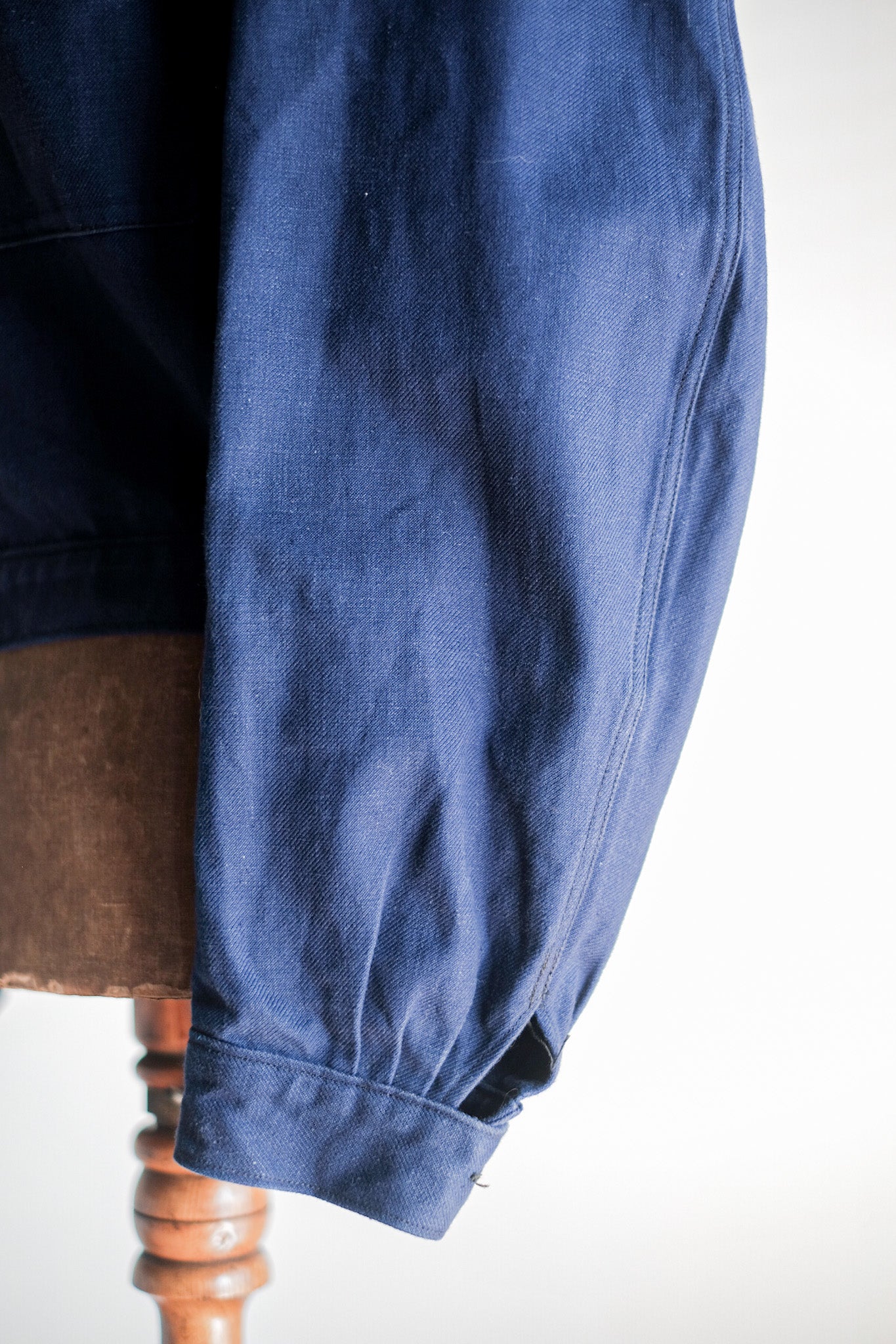 【~40's】French Vintage Blue Cotton Twill Cyclist Jacket
