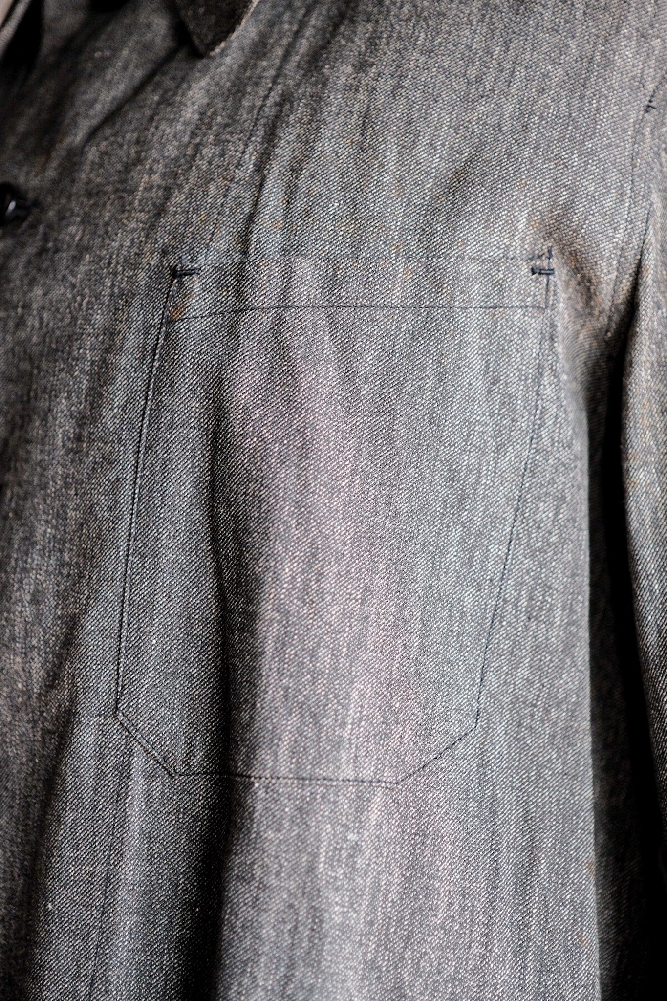 【~40's】French Vintage Black Chambray Atelier Coat “Dead Stock”