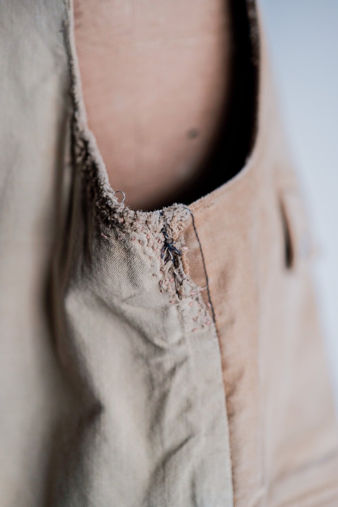 【~30's】French Vintage Moleskin Hunting Gilet