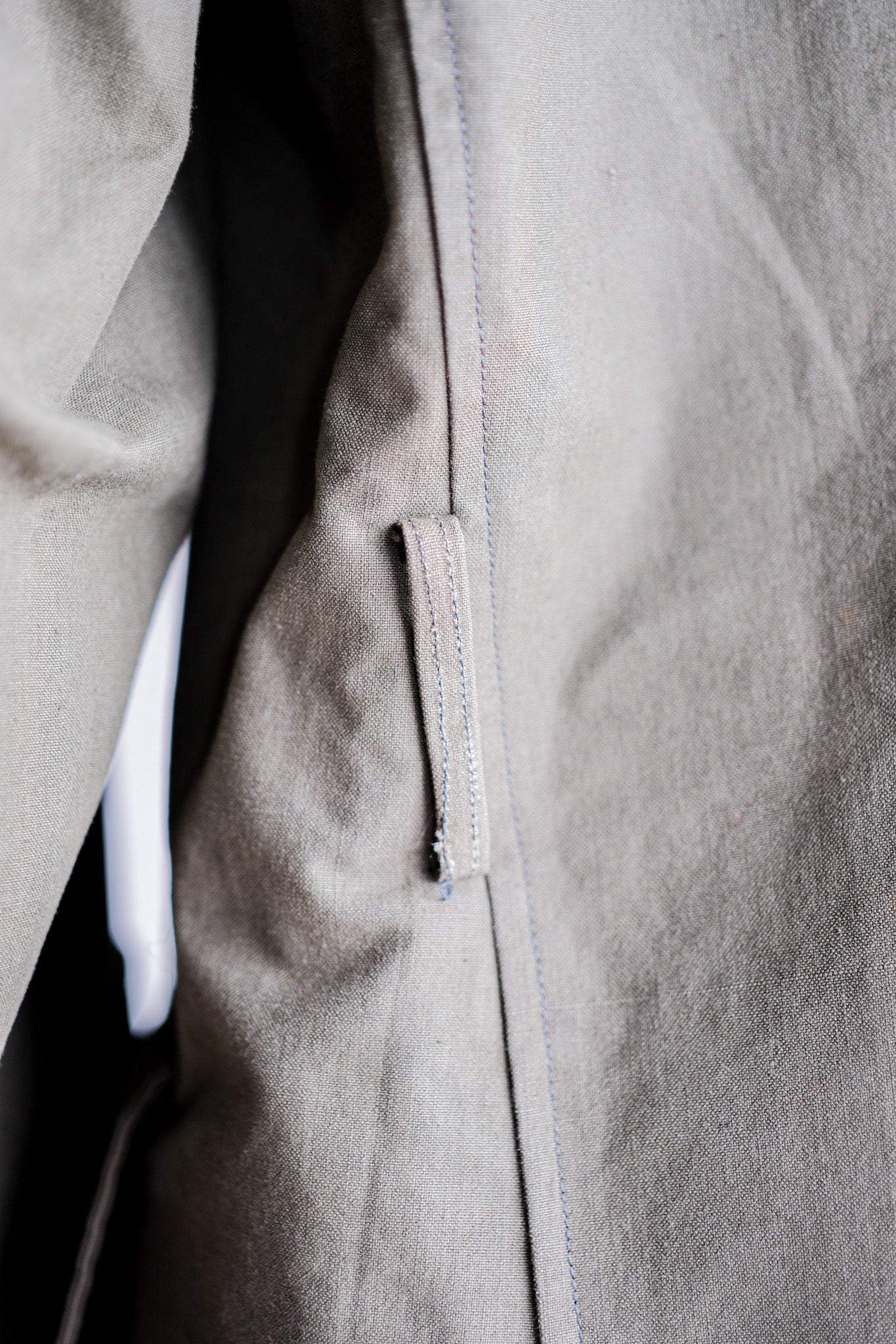 【~40's】French Vintage Shawl Collar Green Cotton Canvas Mackinaw Coat